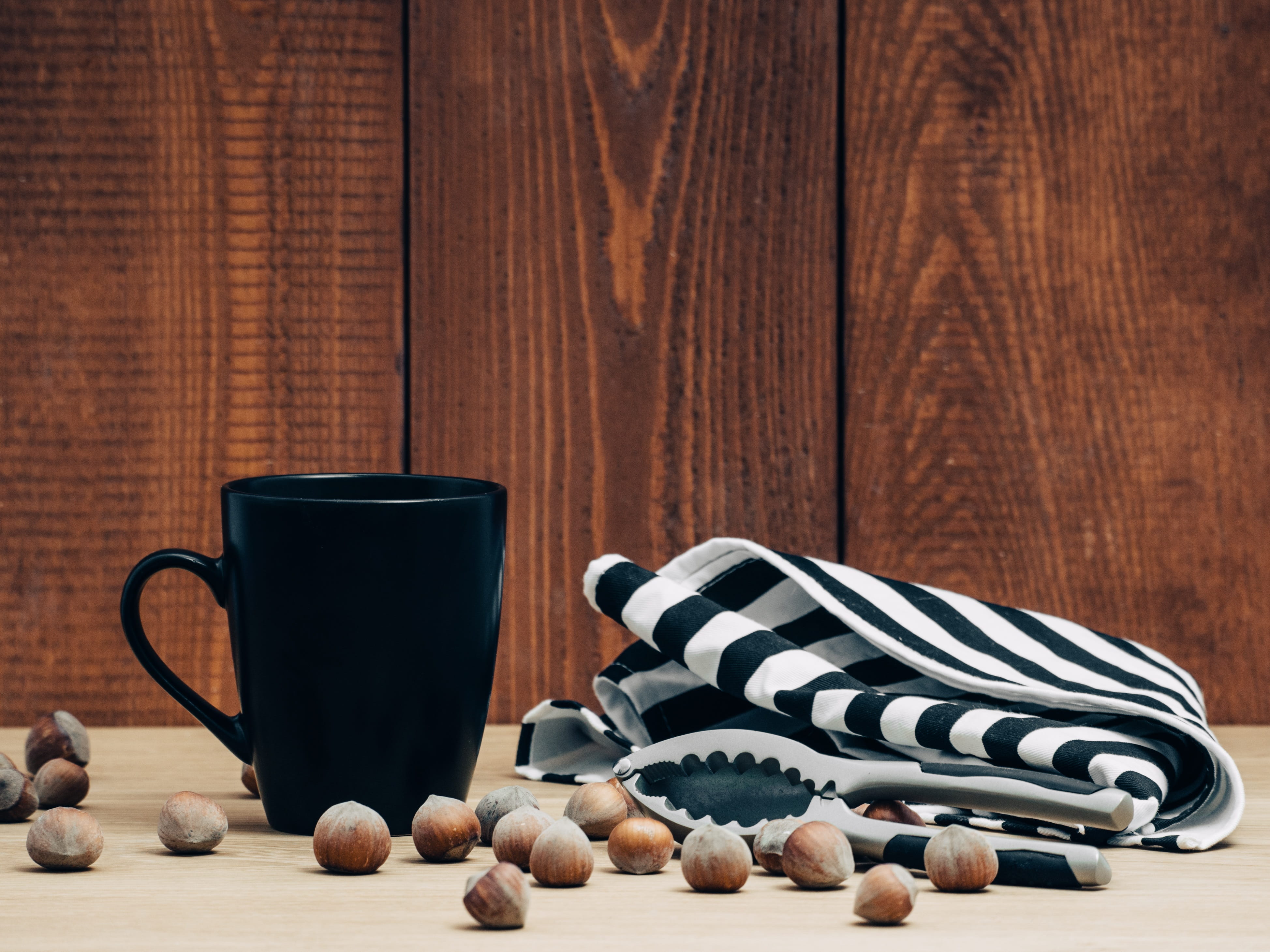 cone, coffee, wellbeing, ceramic, wood - Material, colorful, indoors, mug, cafe, coffee - Drink, black, 4K, brown, still life, close-up, cup, chocolate, HD Wallpaper