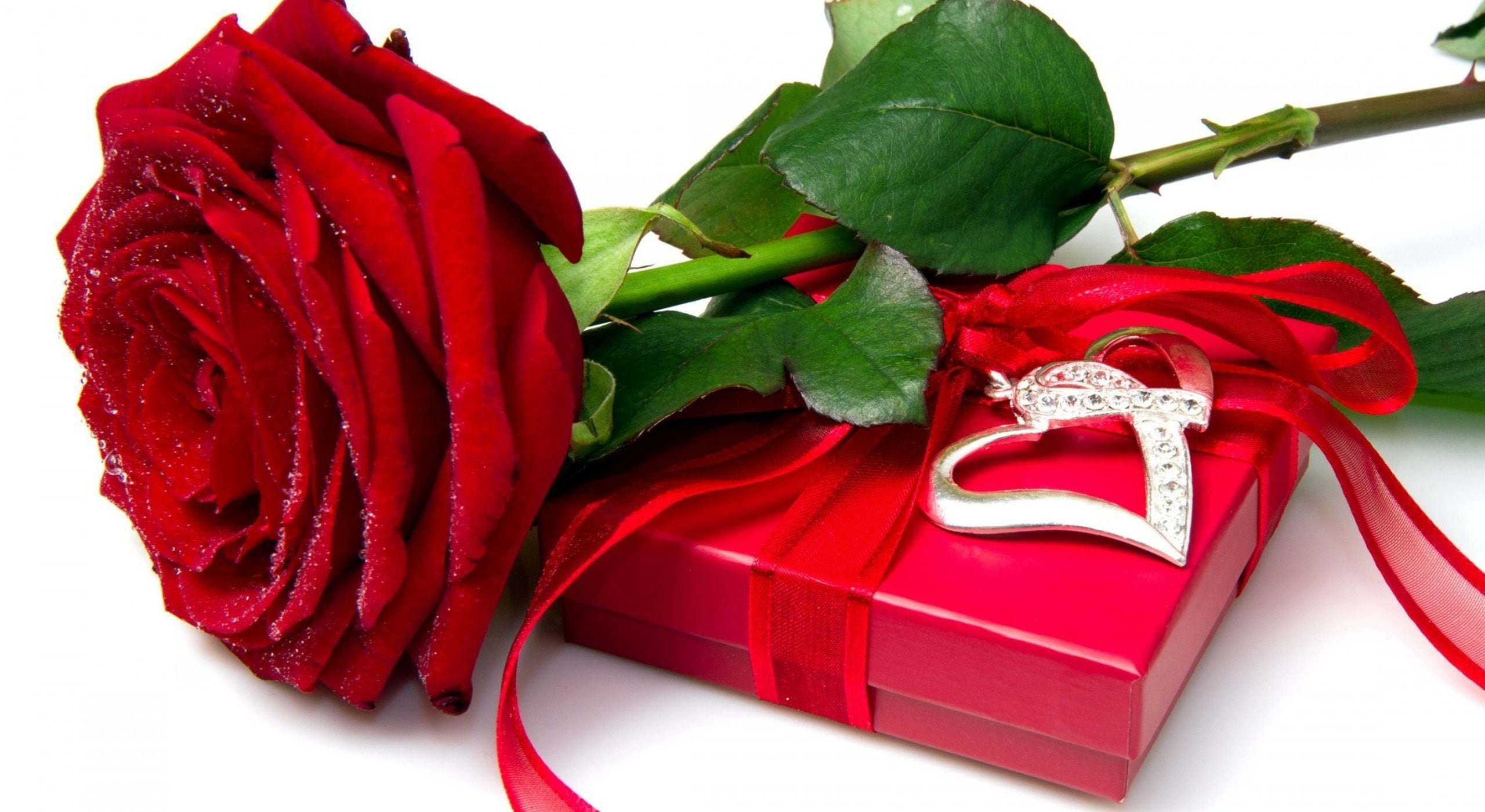 love, box, heart, rose, red, flower, 2K, HD Wallpaper