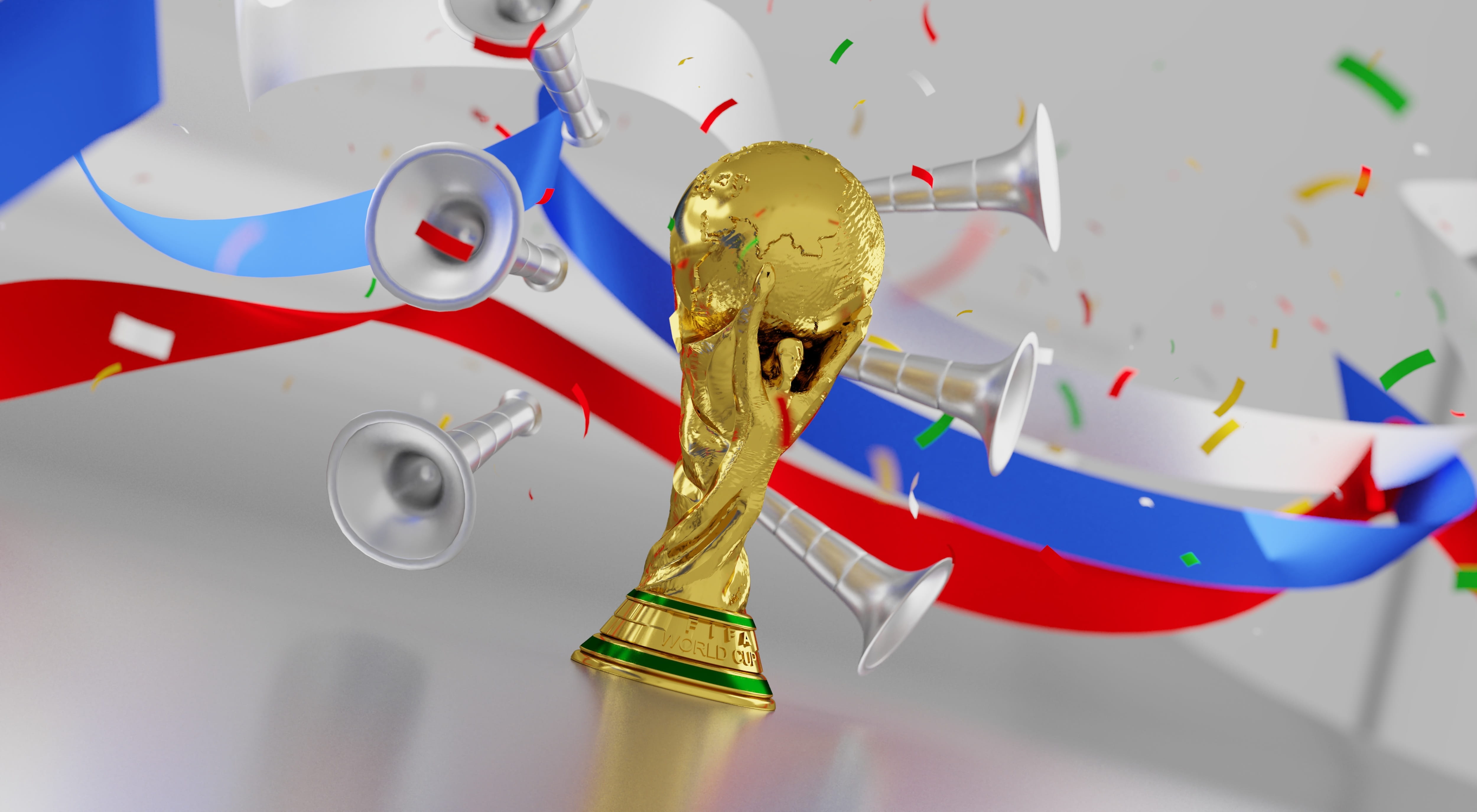 achievement, trophy, match, streamer, red, russia, celebration, sport, win, prize, low angle view, shape, close-up, striped, balloon, multi colored, champion, HD Wallpaper