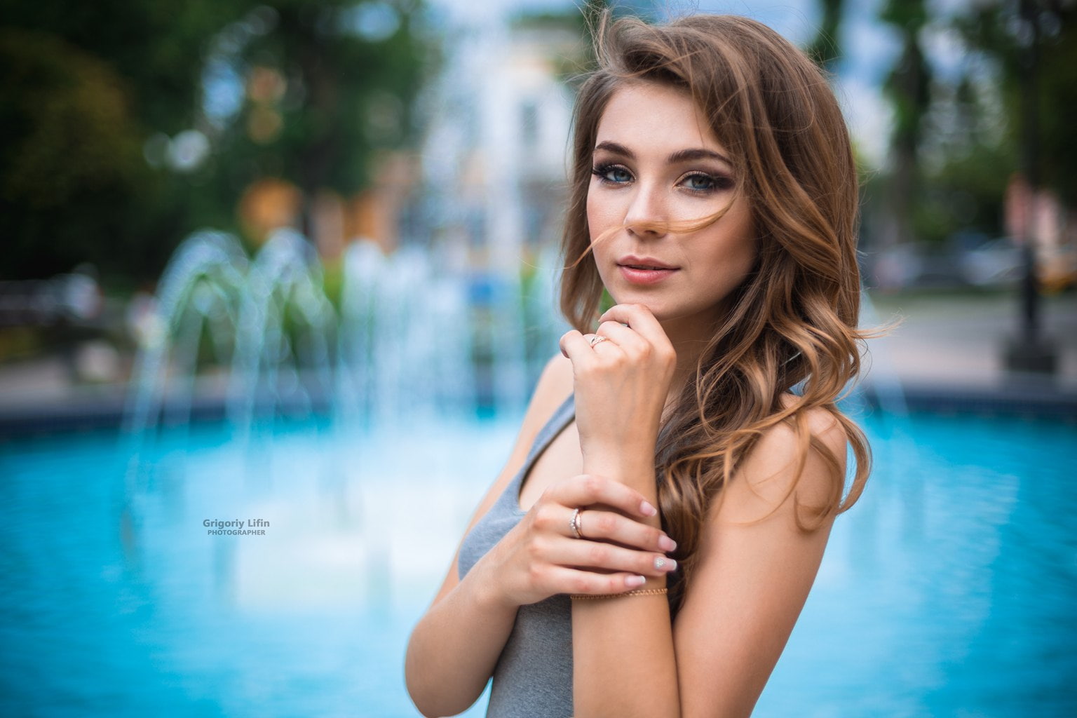 one person, outdoors, water, Grigoriy Lifin, long hair, women, beautiful people, young women, 720P, swimming pool, poolside, beautiful woman, pool, young adult, HD Wallpaper