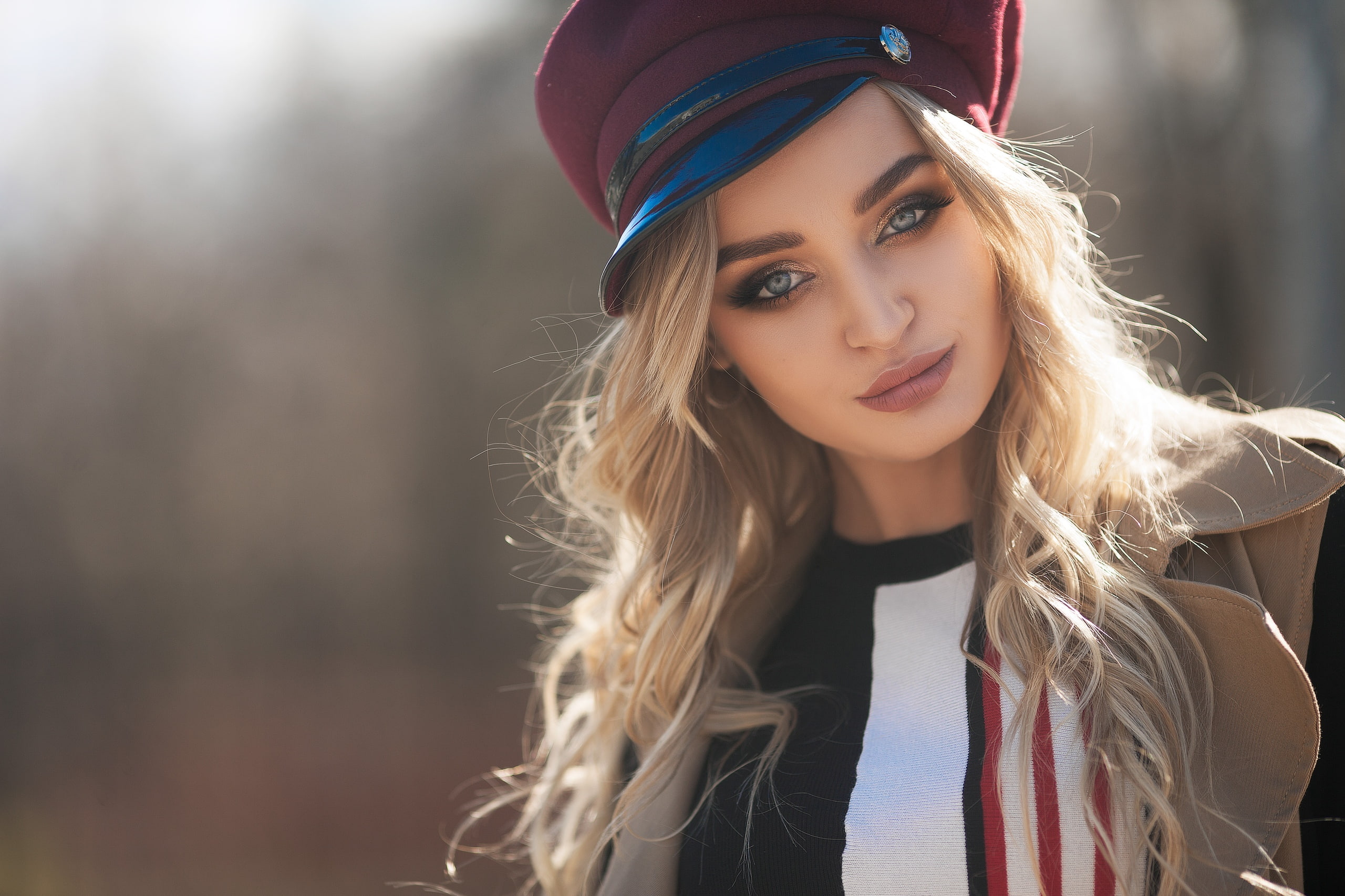 teenager, trench coat, real people, coats, leisure activity, blonde, hairstyle, beauty, front view, hair, women, women outdoors, fashion, beautiful woman, HD Wallpaper