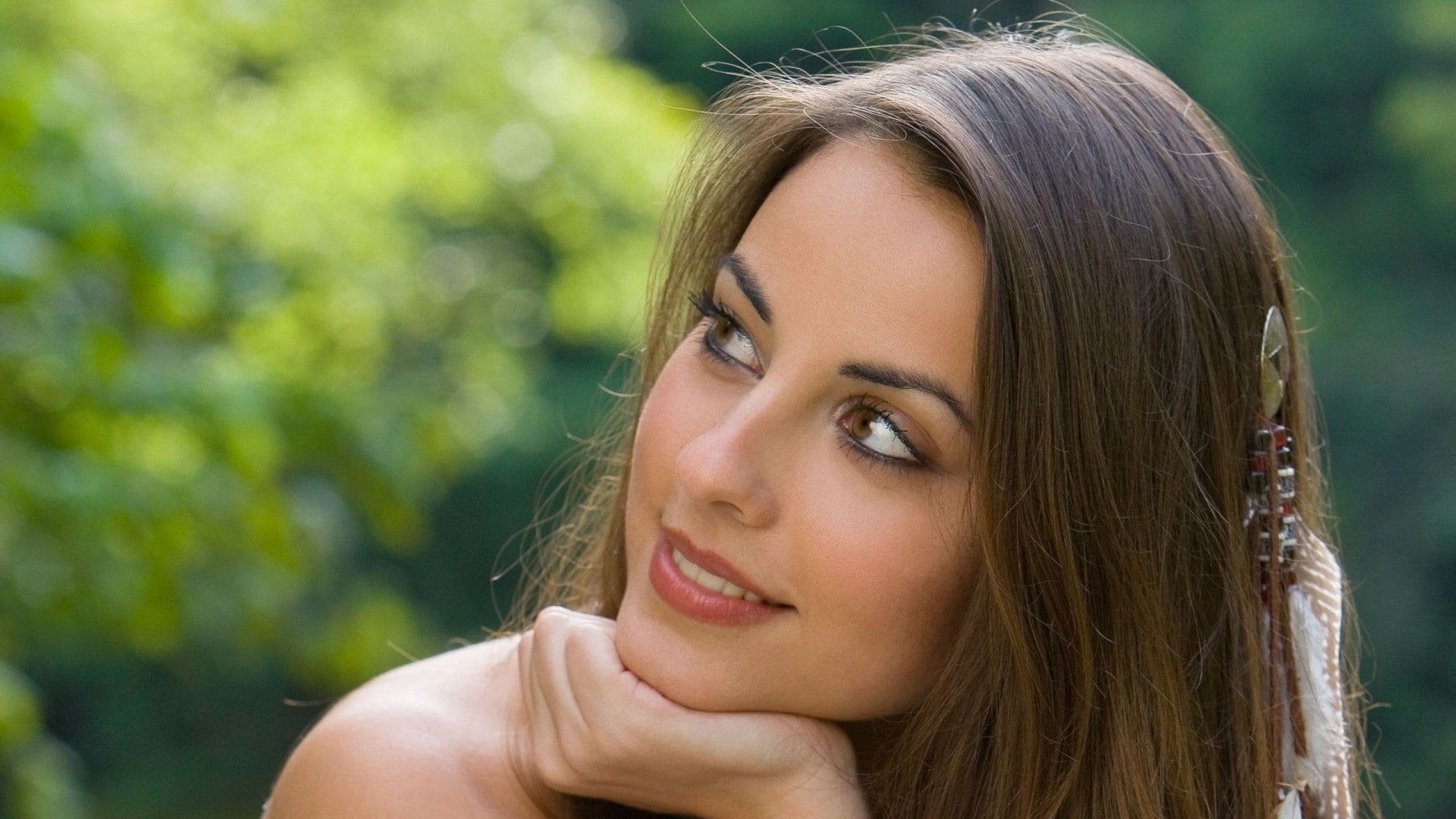 women, smiling, Lorena Garcia, 1080P, face, HD Wallpaper