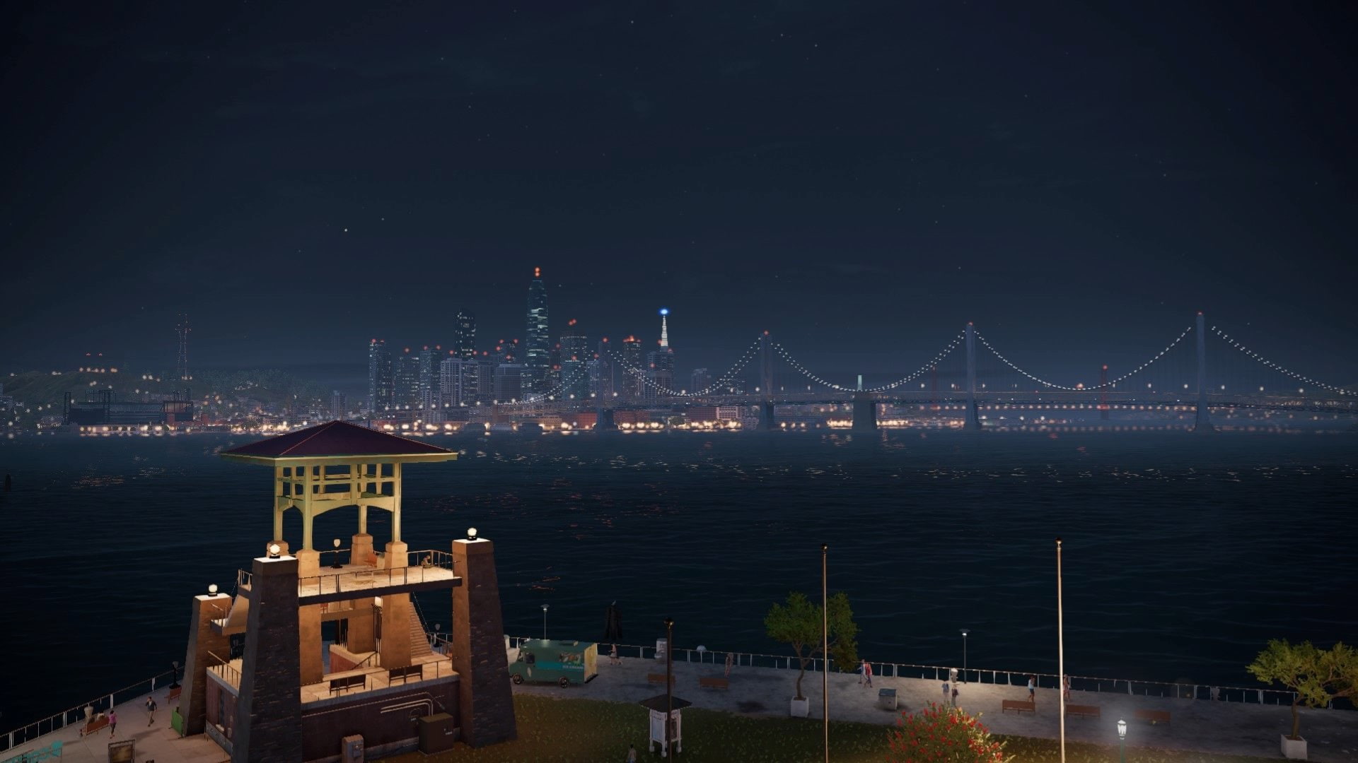Video Game, Night, Watch Dogs 2, Bridge, 1080P, Water, Bay, San Francisco, HD Wallpaper