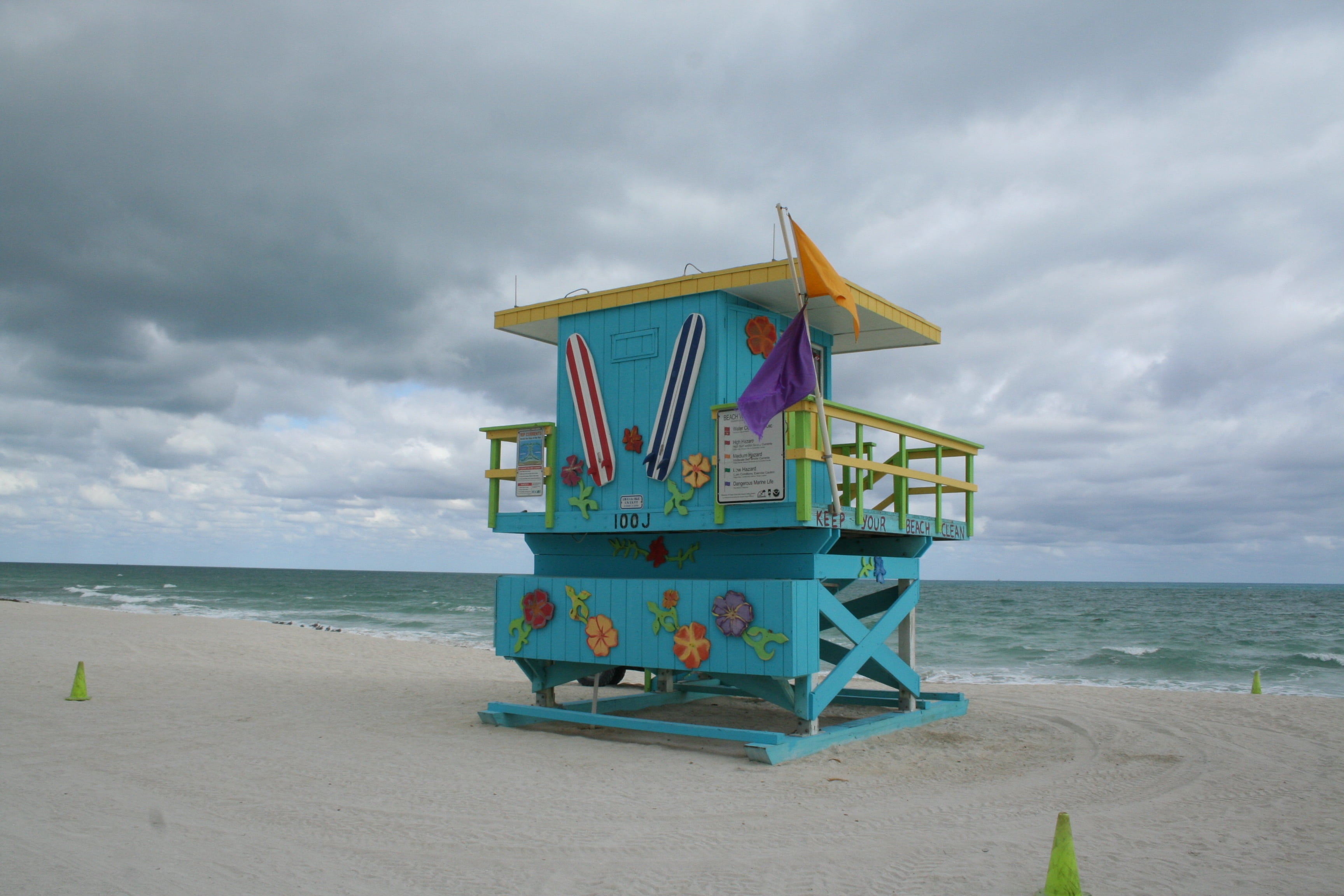 nature, water, florida, horizon over water, horizon, lifeguard hut, built structure, sky, waterfront, sea, security, cloud - sky, no people, sand, tranquility, HD Wallpaper