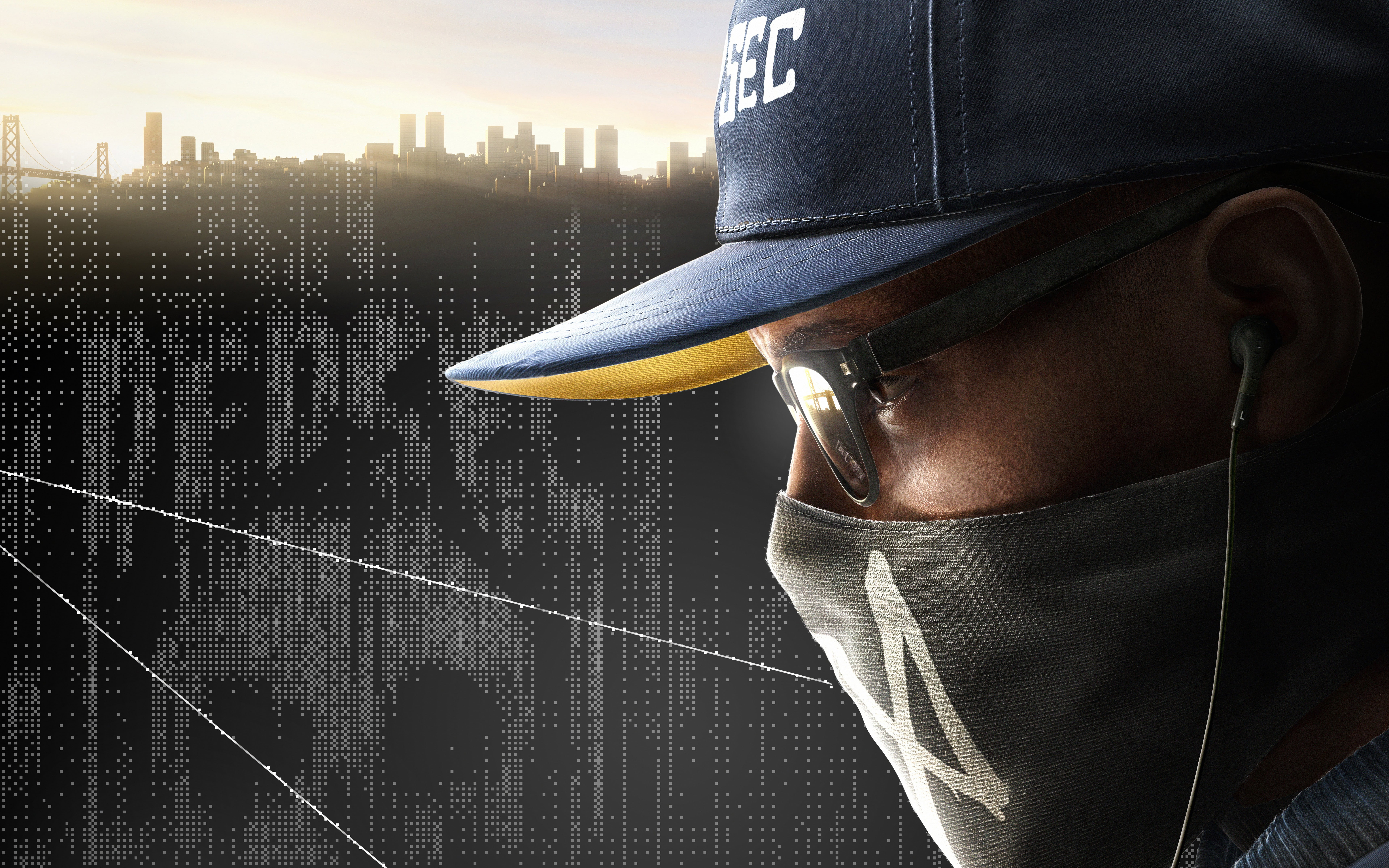 sky, portrait, standing, headshot, architecture, protection, city, uniform, clothing, upcoming games watch dogs 2 hackers hacking, one person, helmet, headwear, HD Wallpaper