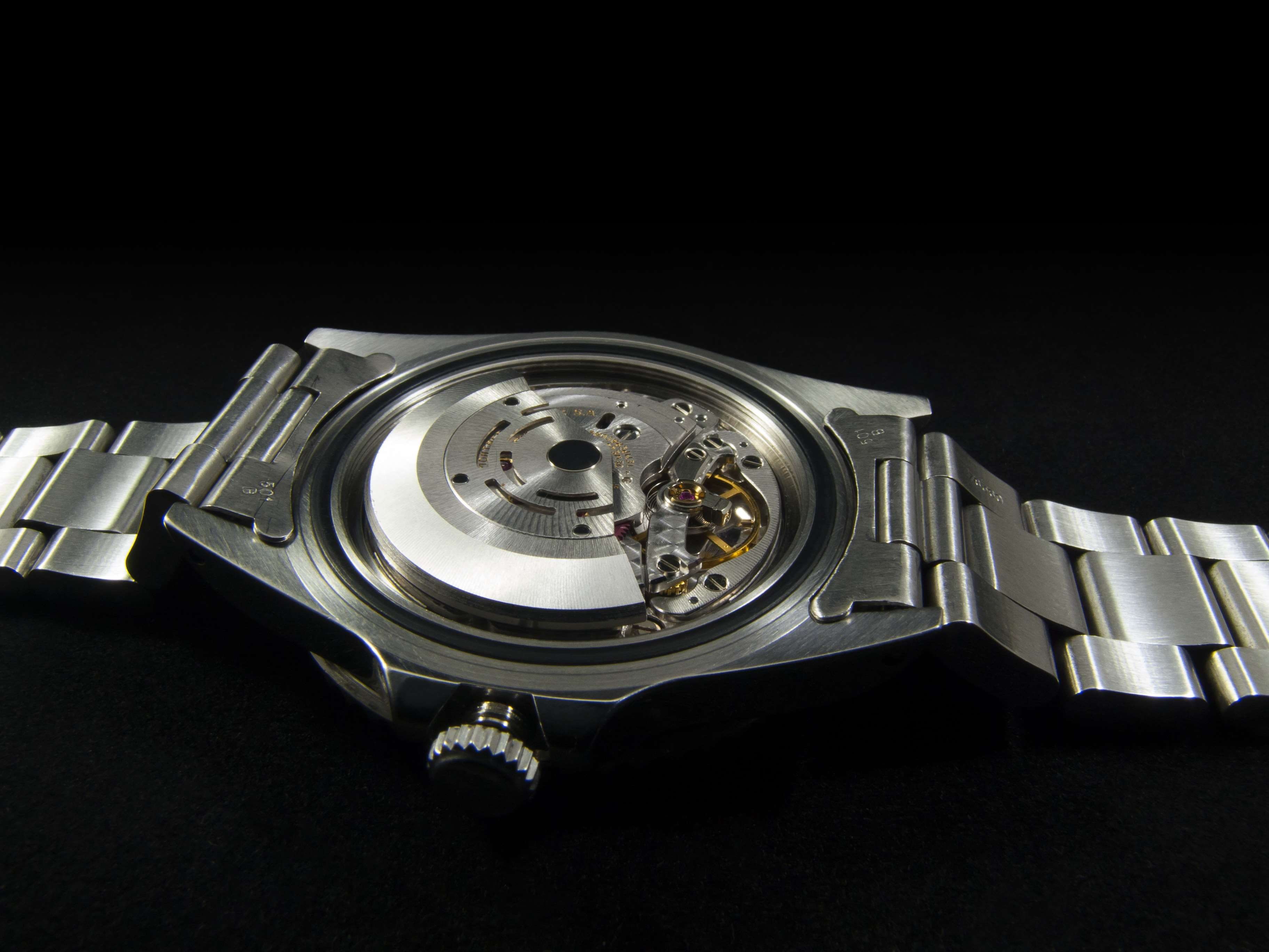 analog watch, copy space, circle, silver colored, black background, time, metal, connection, shiny, close up, technology, car, close-up, 2K, equipment, HD Wallpaper