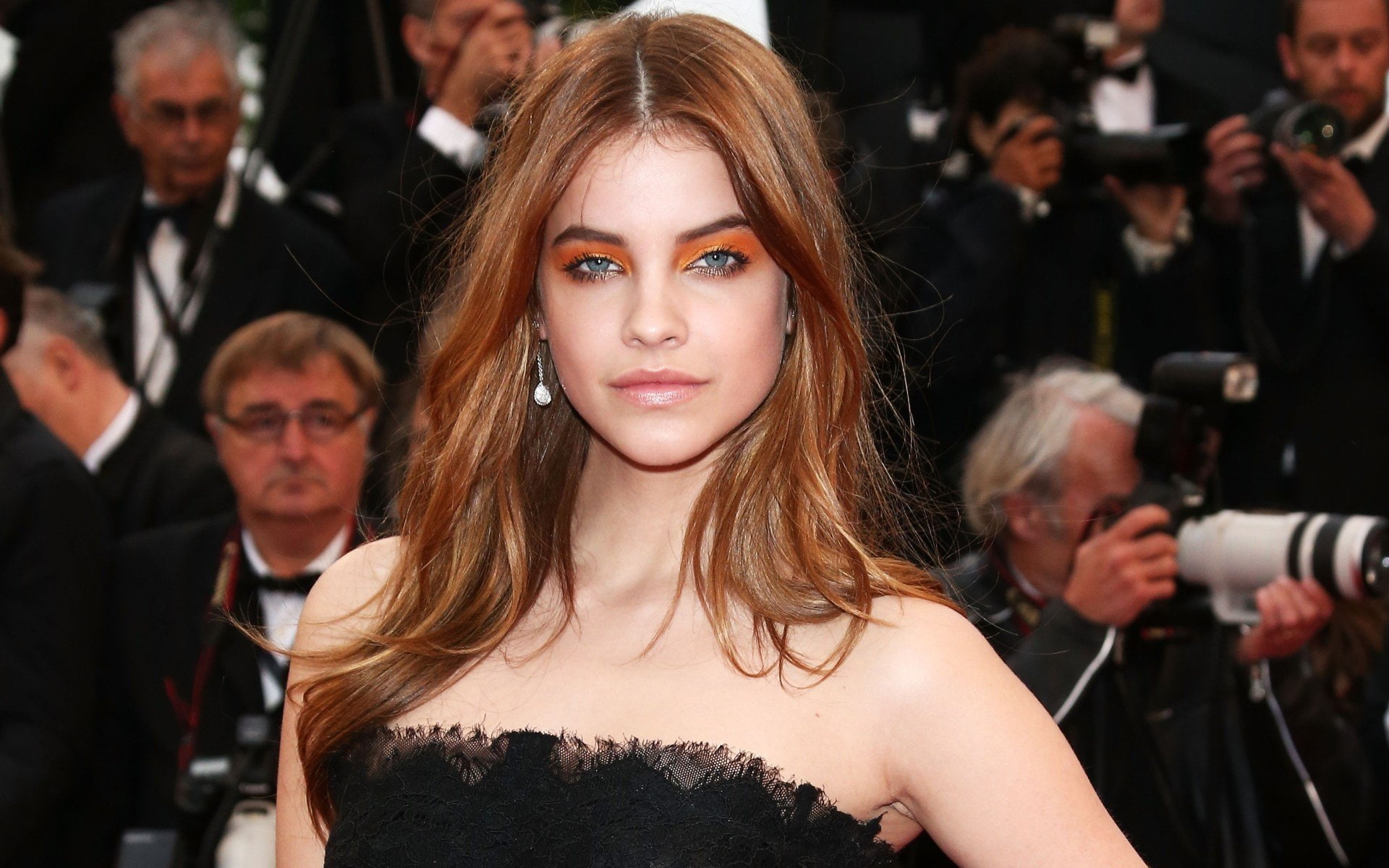 lost, blue, barbara, 1080P, premiere, palvin, cannes, eyes, brunettes, women, models, HD Wallpaper