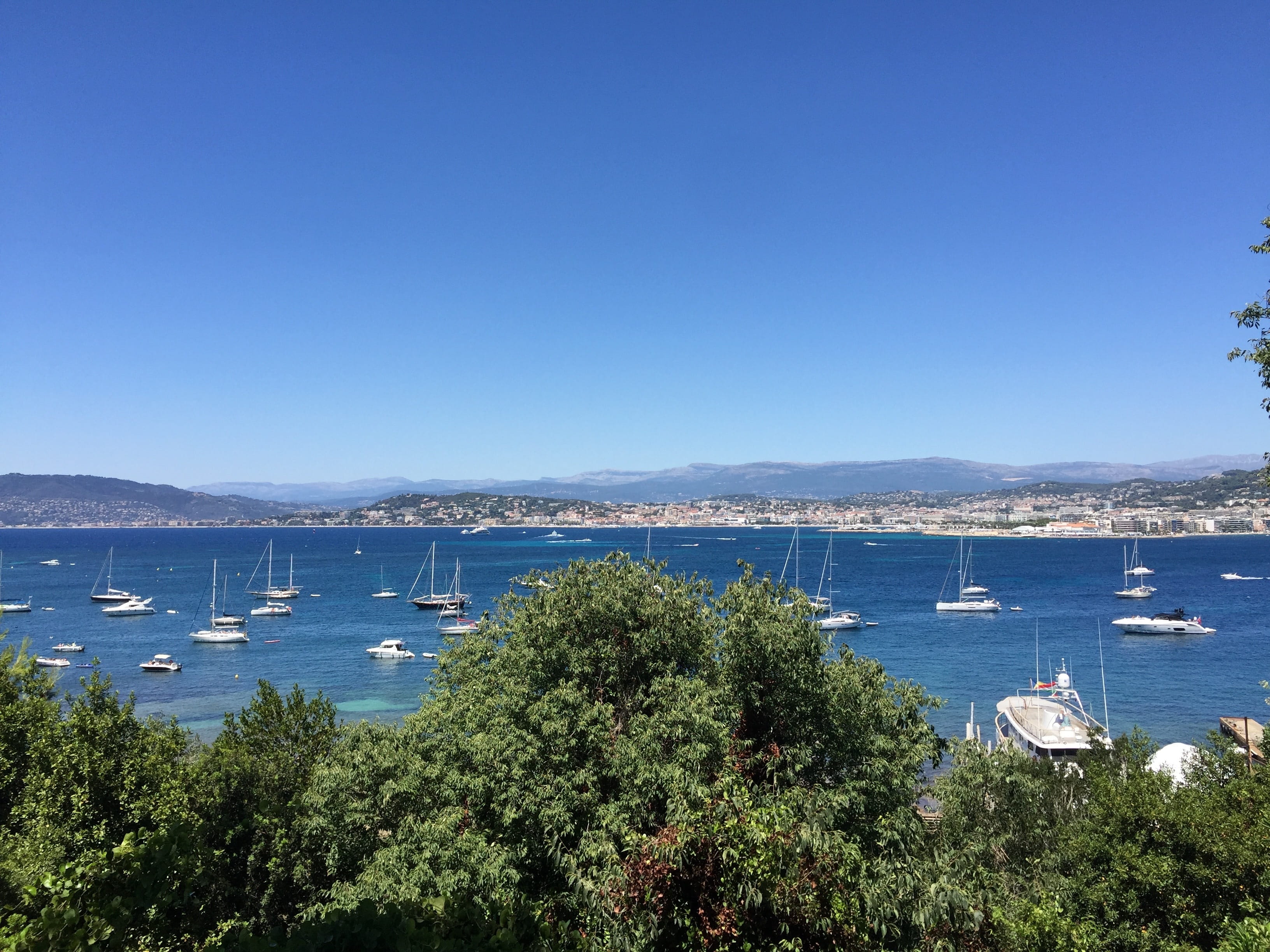 cannes, no people, scenics - nature, mode of transportation, blue, bay, beauty in nature, day, tree, mountain, sky, high angle view, seashore, sea, copy space, HD Wallpaper