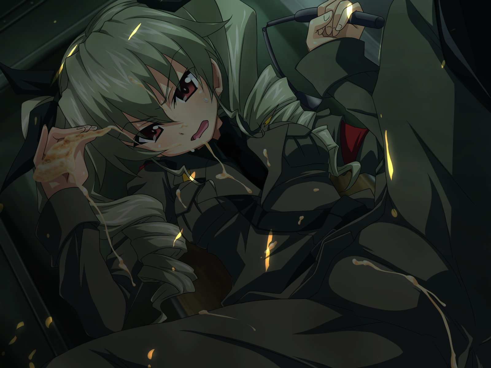 panzer, anchovy, pizza, 720P, parsec, food, ten, twintails, cameltoe, girls, uniform, und, HD Wallpaper