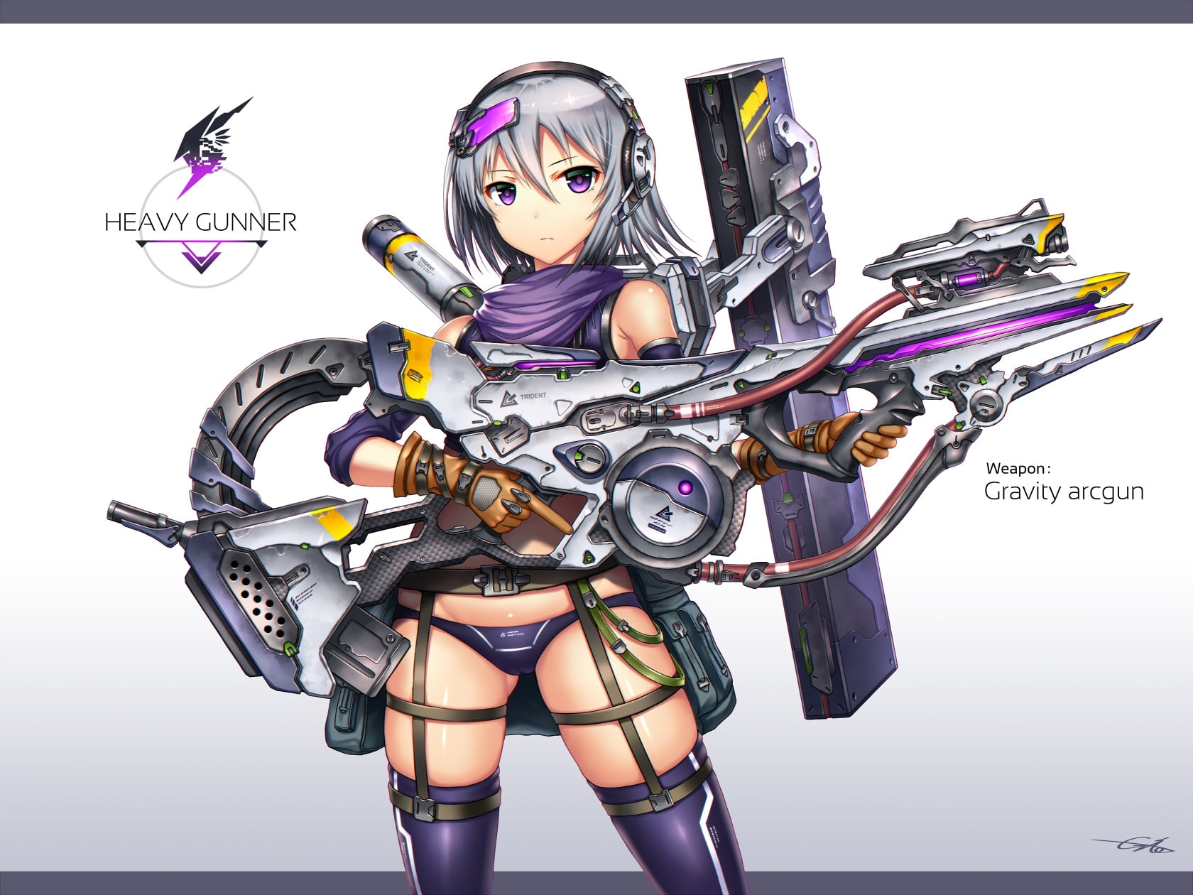 hair, konachan, gray, gia, 241196, cameltoe, com, gun, headphones, gloves, 720P, signed, weapon, original, HD Wallpaper
