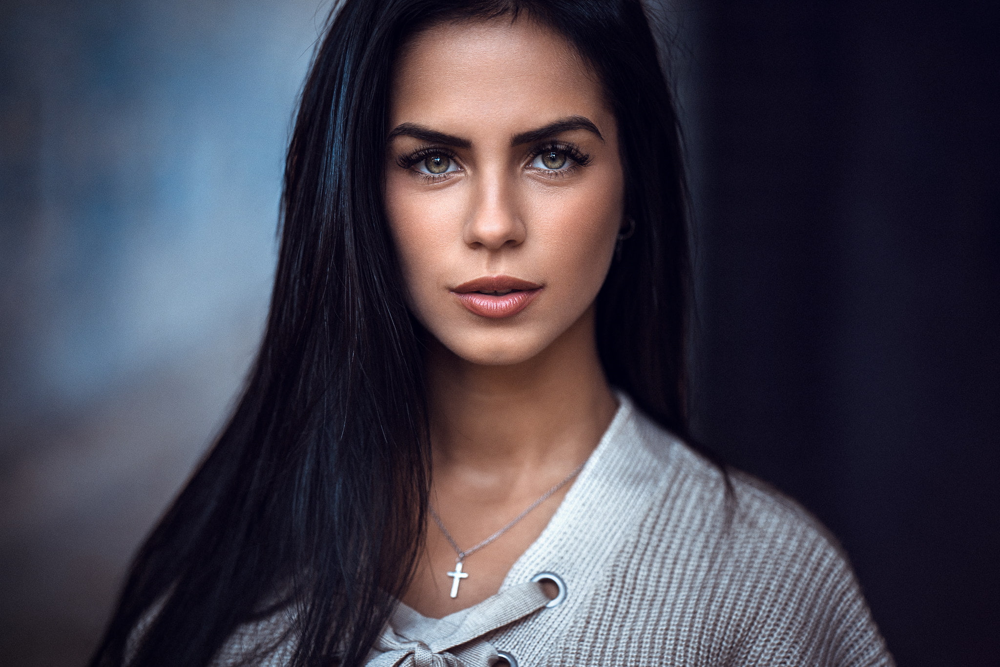 necklace, portrait, Marlen Valderrama Alvaréz, women, face, 1080P, HD Wallpaper