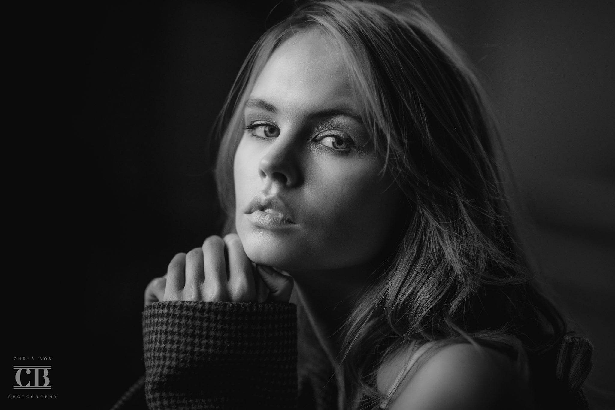 1080P, looking at viewer, Chris Bos, model, women indoors, portrait, face, women, HD Wallpaper