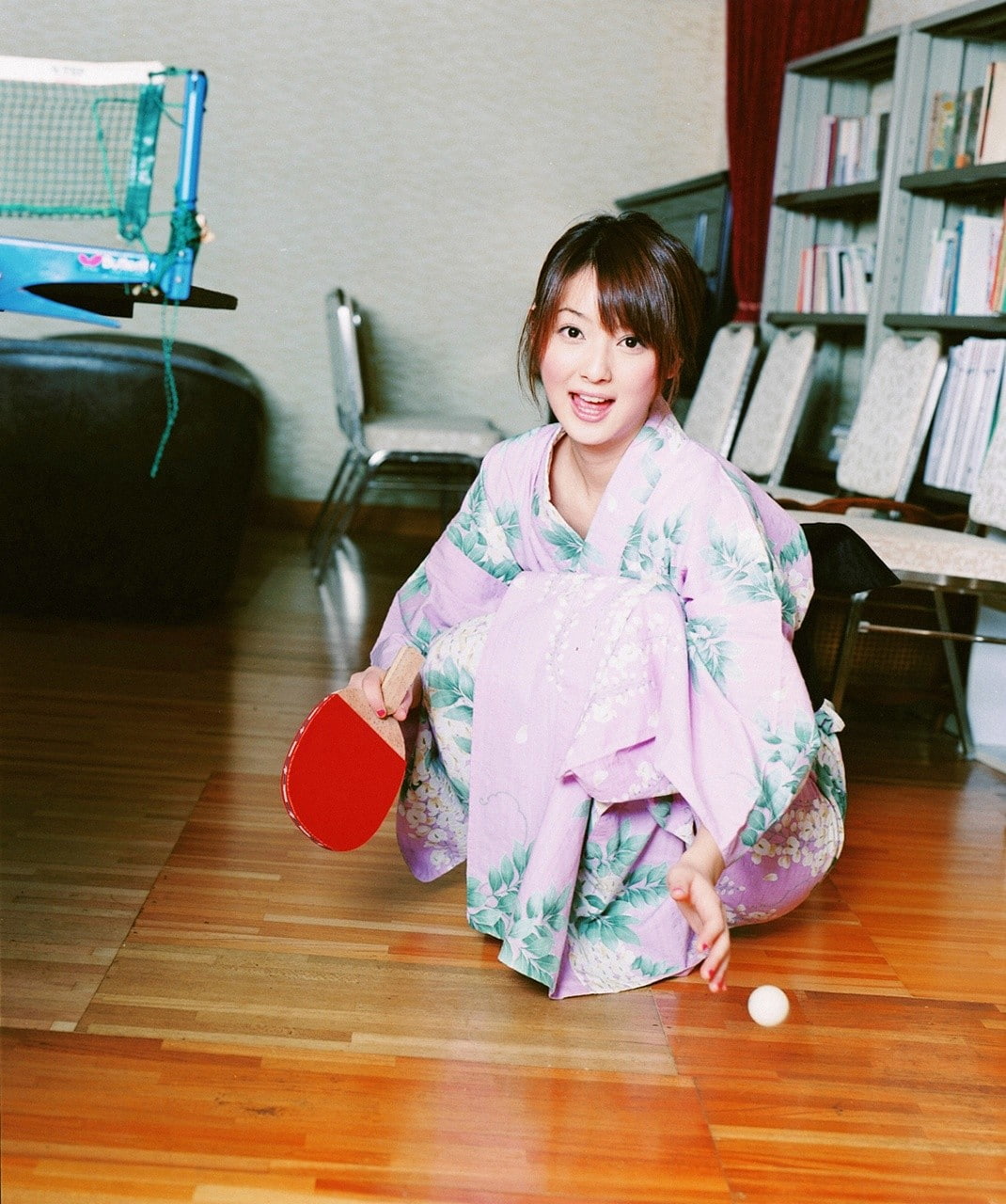 kimono, women, Sasaki Nozomi, ping pong, 720P, Visual Young Jum, Asian, Phone HD Wallpaper