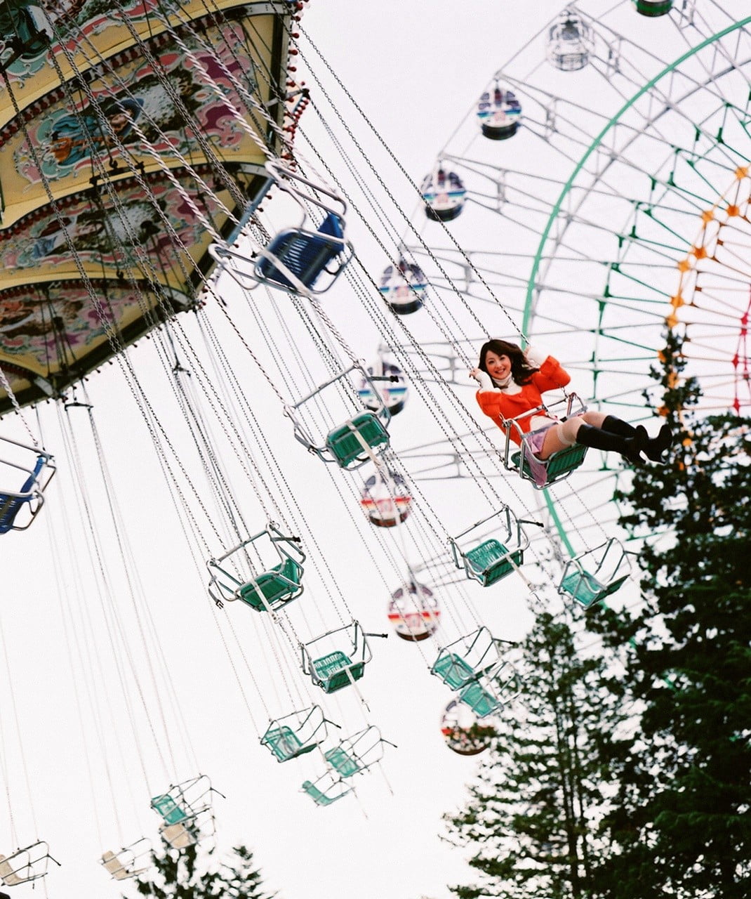 white, arts culture and entertainment, floral, Asian, amusement park ride, excitement, ferris wheel, textile, 720P, fun, amusement park, enjoyment, Sasaki Nozomi, Phone HD Wallpaper