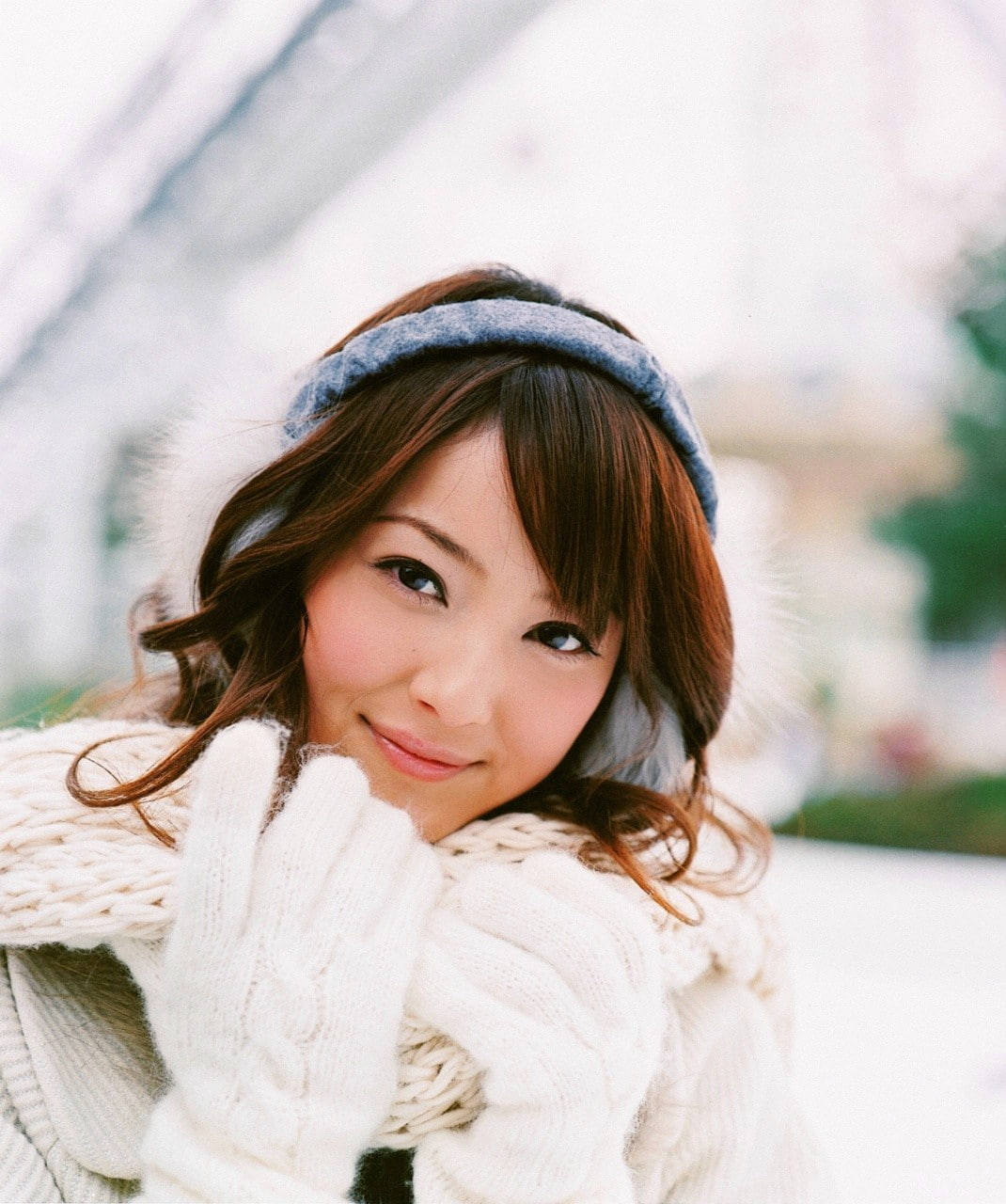 smiling, beautiful woman, warm clothing, portrait, winter, looking at camera, redhead, contemplation, clothing, Asian, brown eyes, headshot, scarf, looking at viewer, Phone HD Wallpaper
