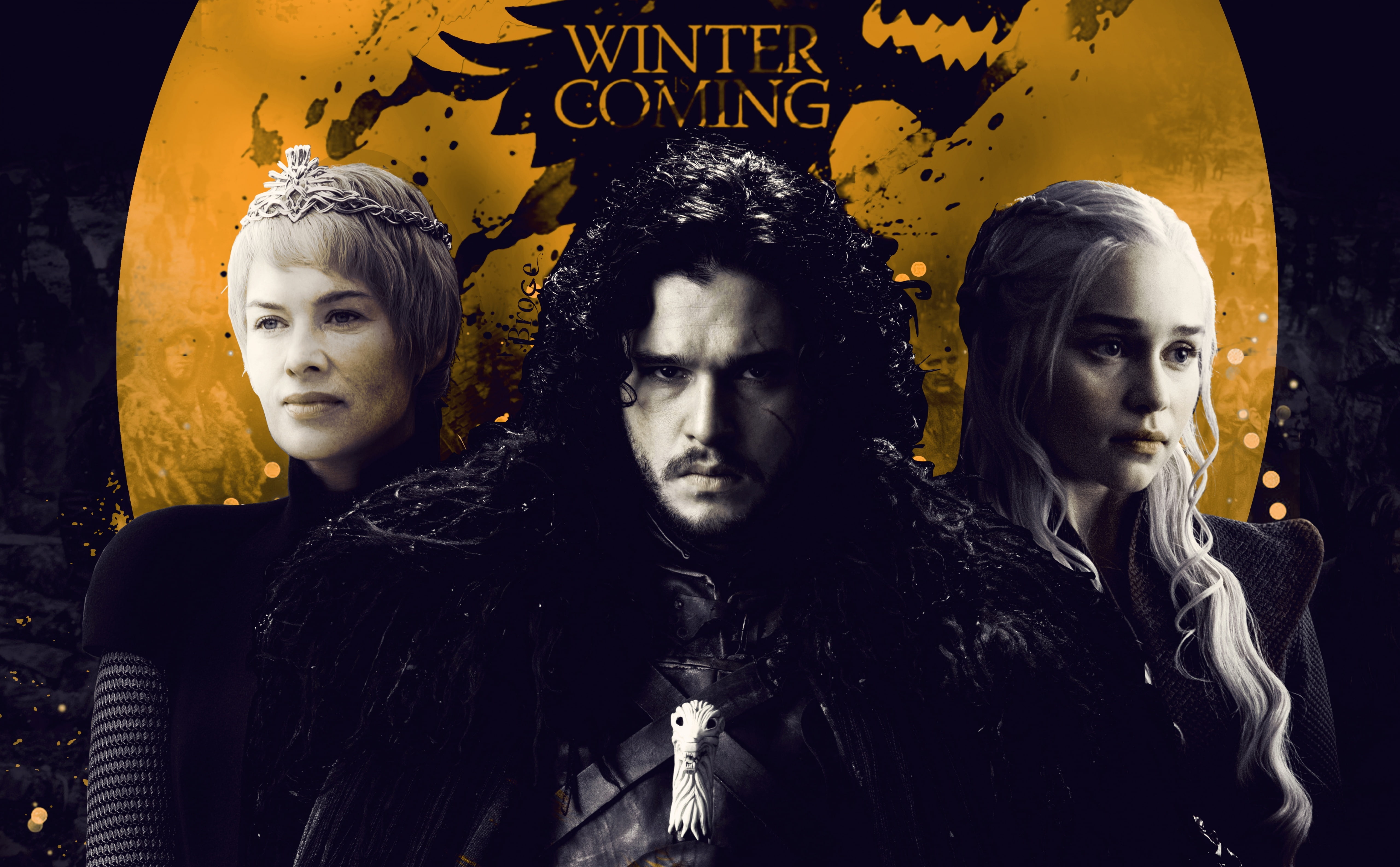 5K, Game of Thrones, headshot, cersai lannister, hairstyle, indoors, jon snow, young women, thrones, waist up, game, portrait, people, representation, HD Wallpaper