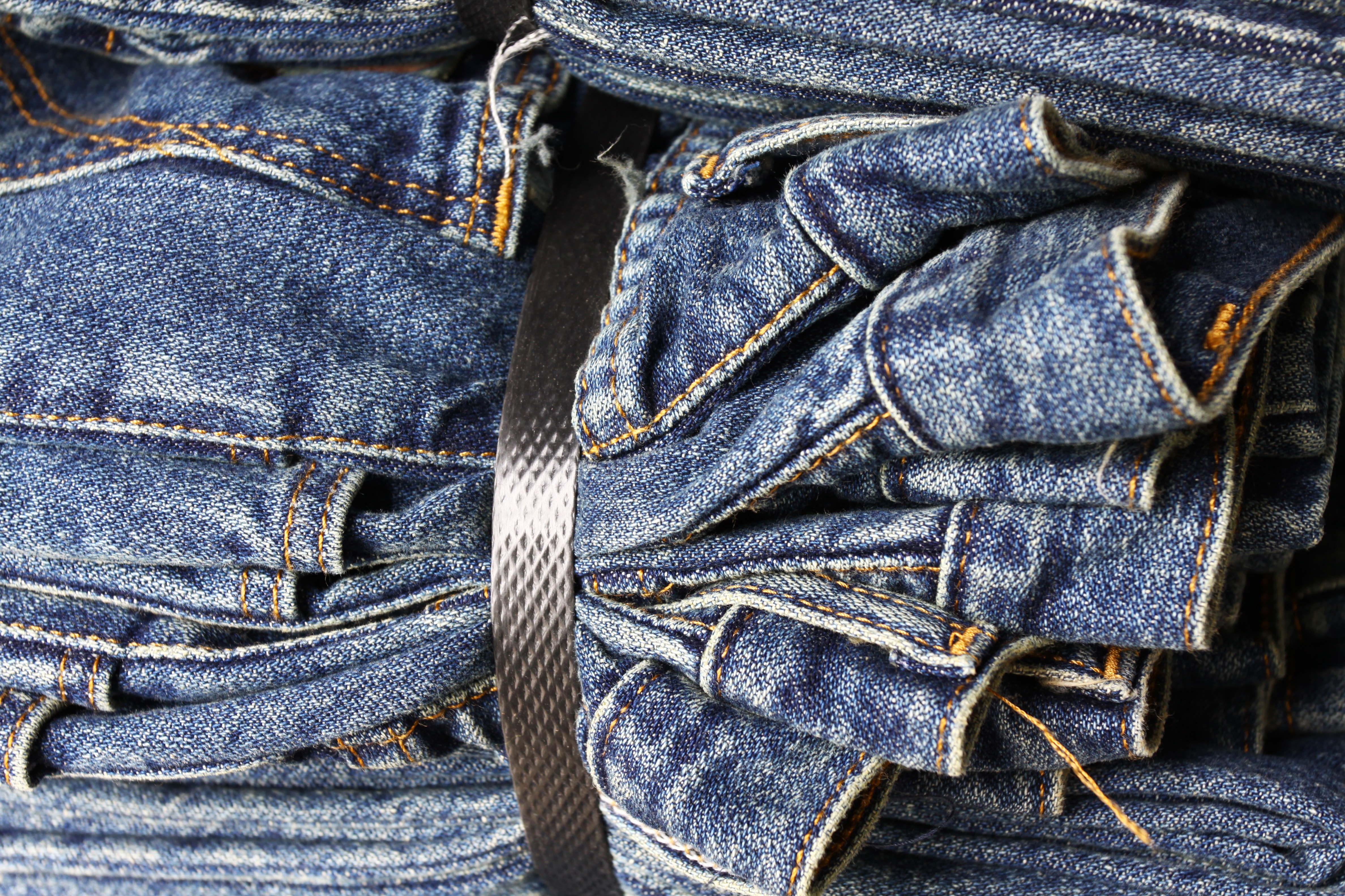 indoors, stitch, washed, casual clothing, blue, backgrounds, still life, textured, pocket, jeans, full frame, material, pattern, fashion, garment, design, HD Wallpaper