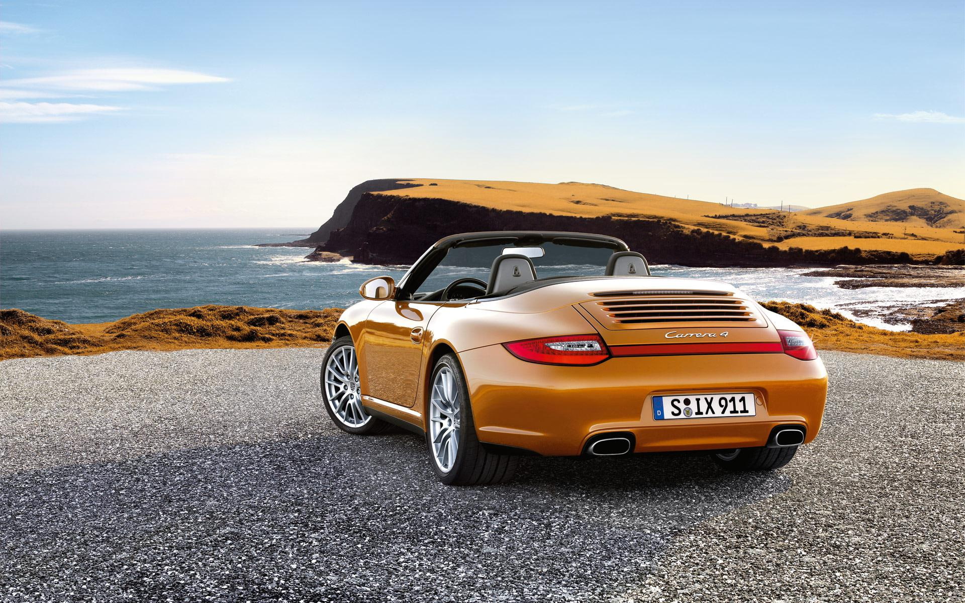 cabriolet, orange, 1080P, porsche, coupe, cars, carrera, HD Wallpaper
