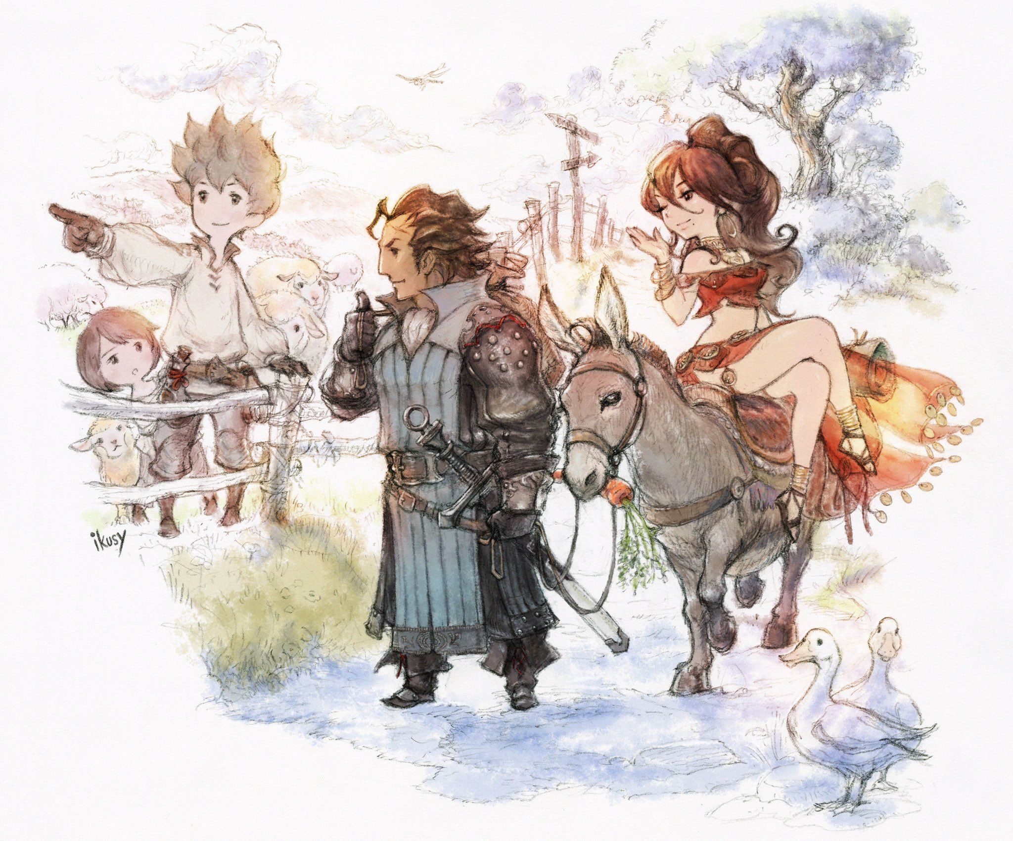 1080P, action, fantasy, adventure, nintendo, default, anime, fighting, 3ds, rpg, bravely, HD Wallpaper