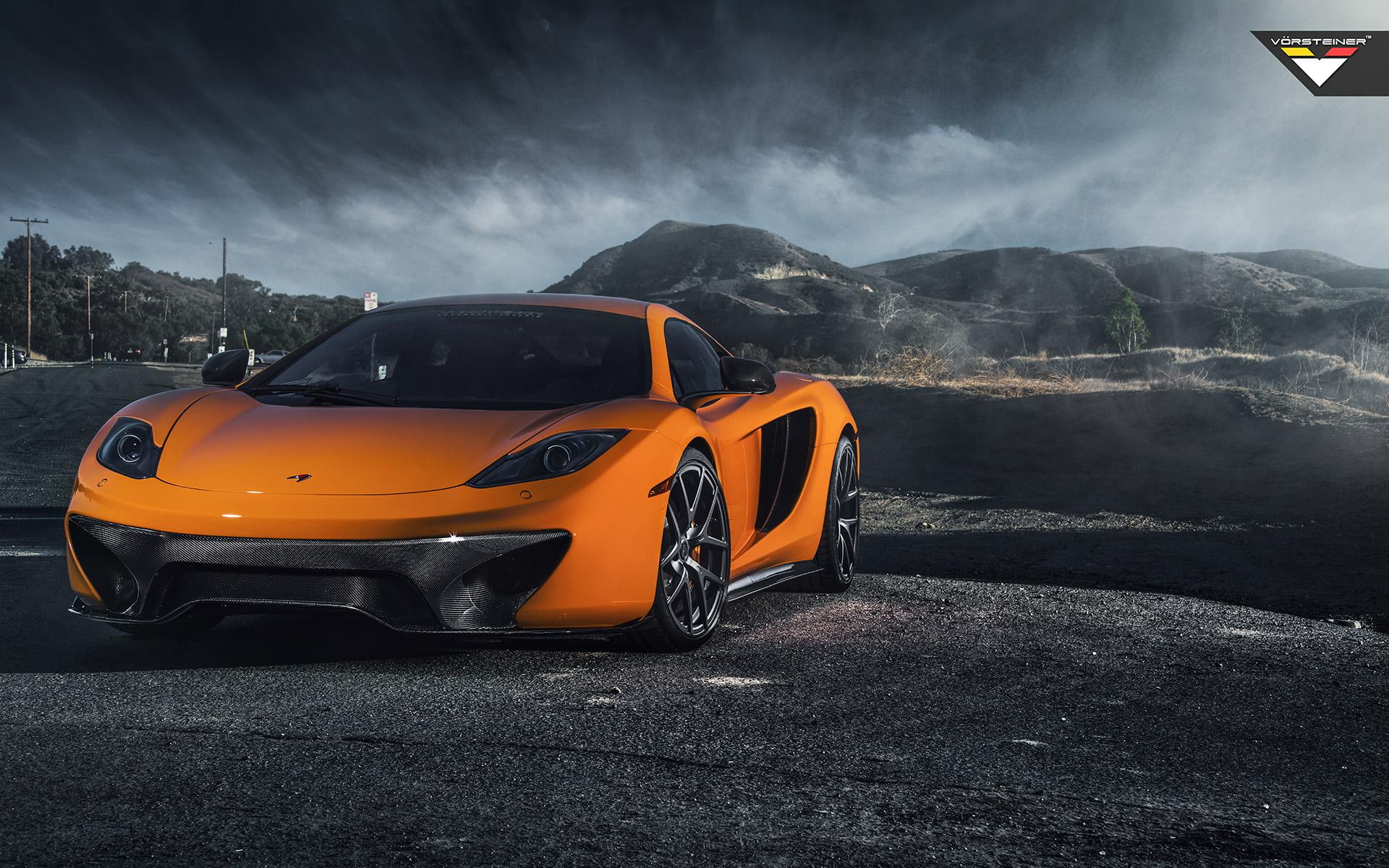 cars, orange, p, 2013, vorsteiner, 1080P, vx, mclaren, mp, HD Wallpaper