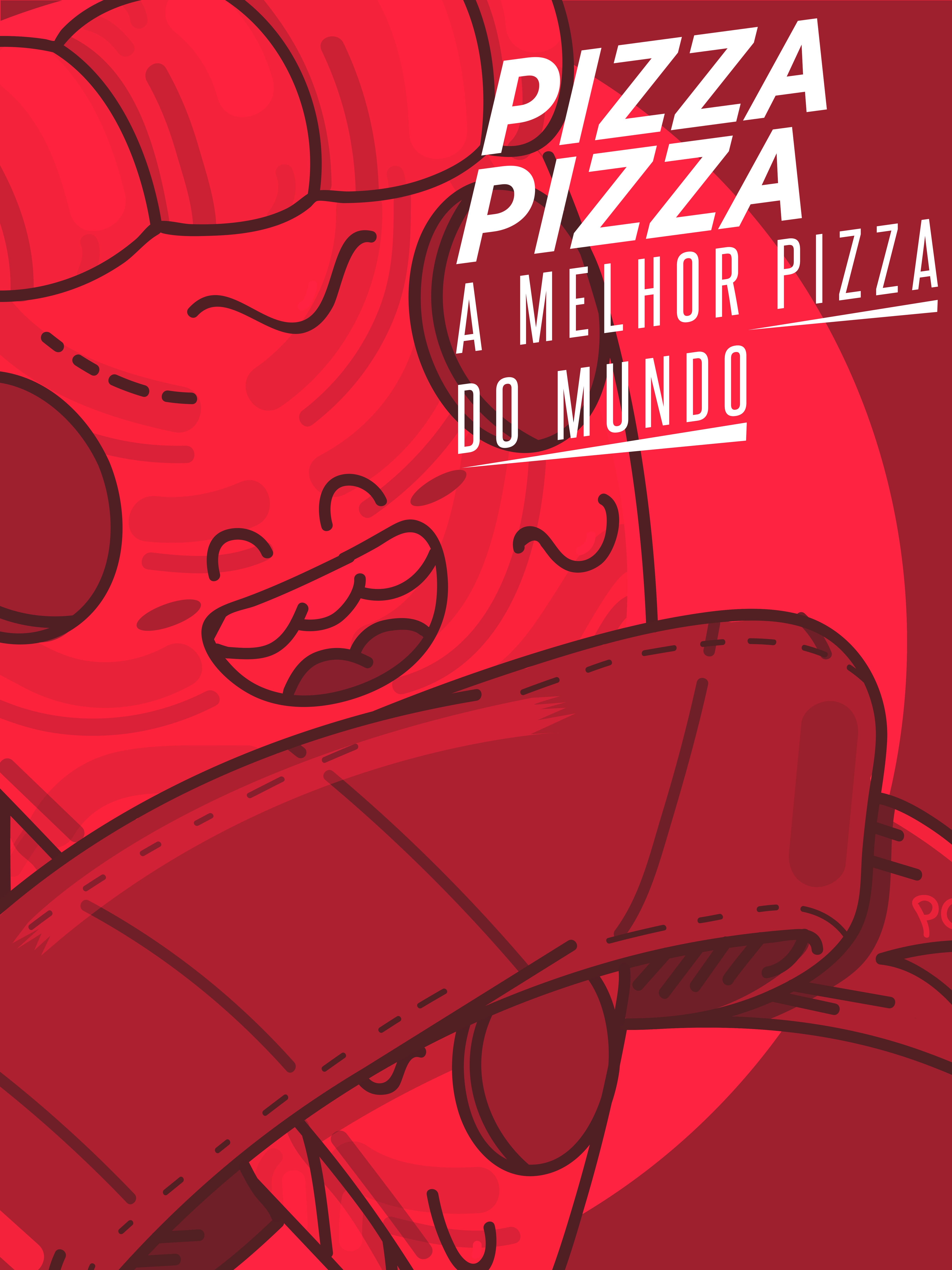 5K, food, pizza, illustration, red, Phone HD Wallpaper