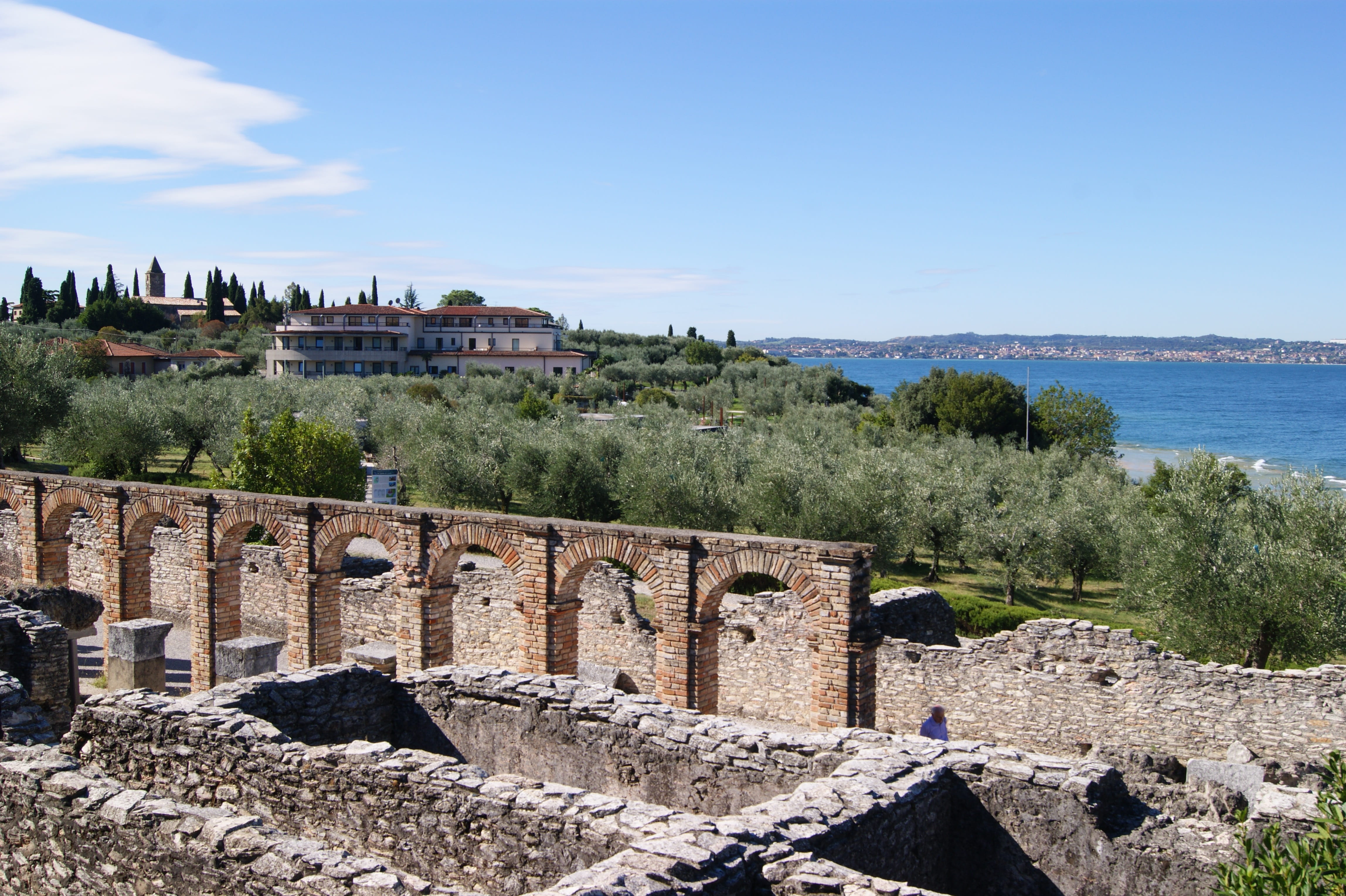 built structure, sky, olive grove, outdoors, tree, building, plant, stone wall, wall, travel destinations, water, day, the ruins of the, history, the past, HD Wallpaper