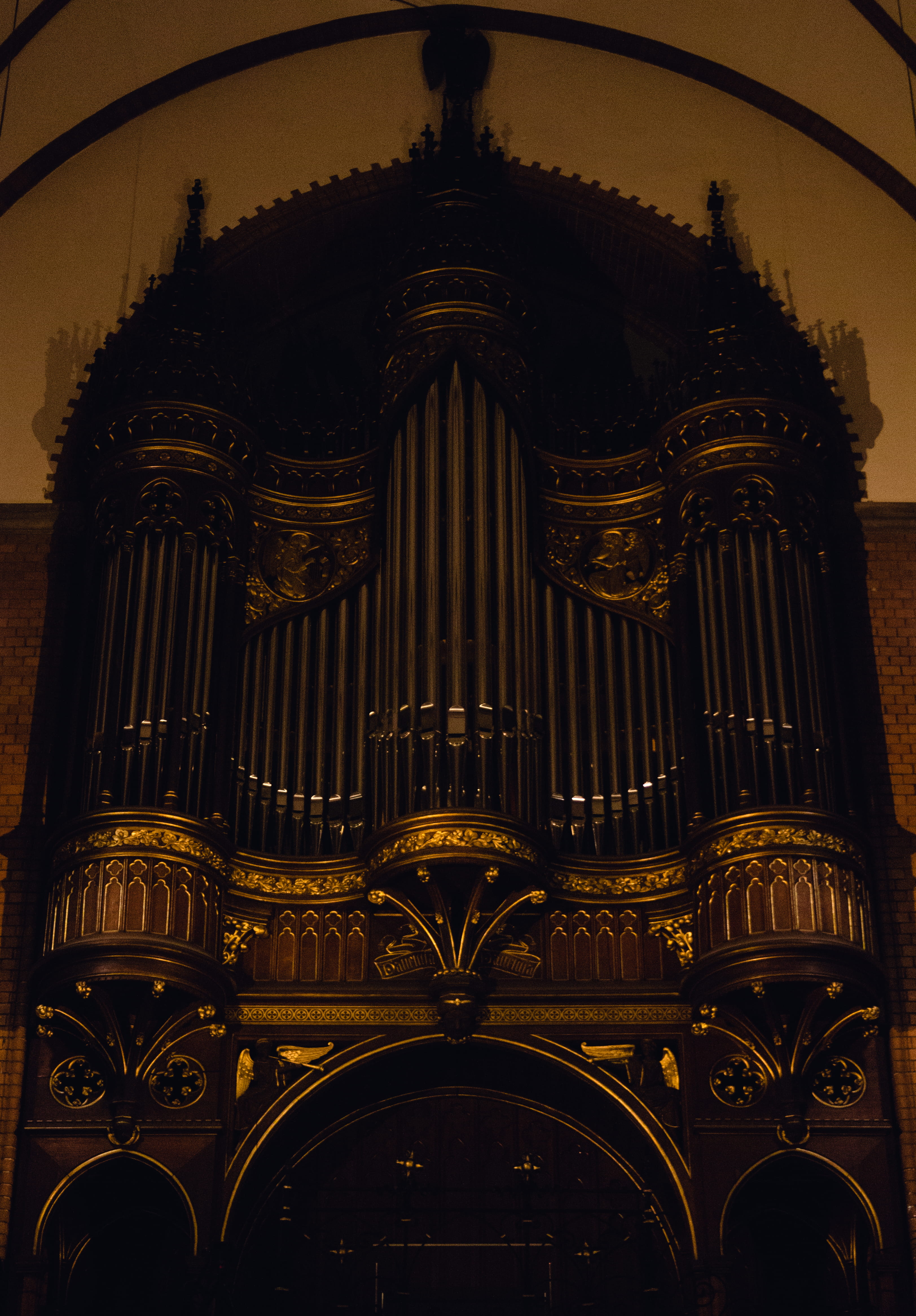 history, mobile, indoors, gothic style, holy pipes, musical instrument, hamburg, secular, johaniskirche, architecture, the past, Phone HD Wallpaper