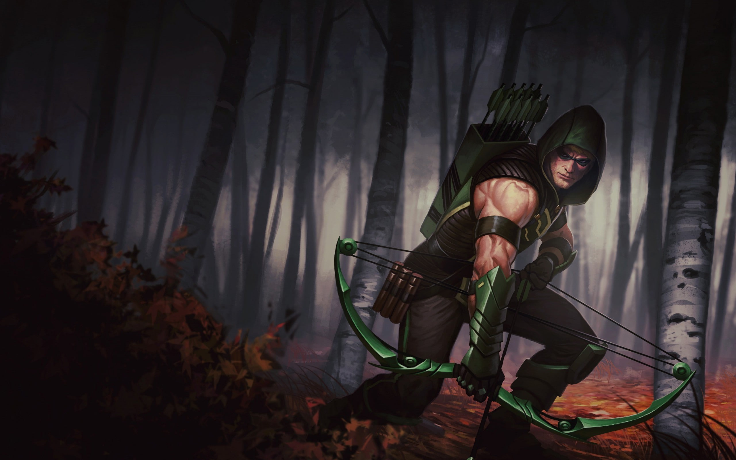 DC Comics, one person, tree, leisure activity, land, plant part, day, lifestyles, men, young adult, young men, outdoors, 2K, nature, real people, Green Arrow, HD Wallpaper