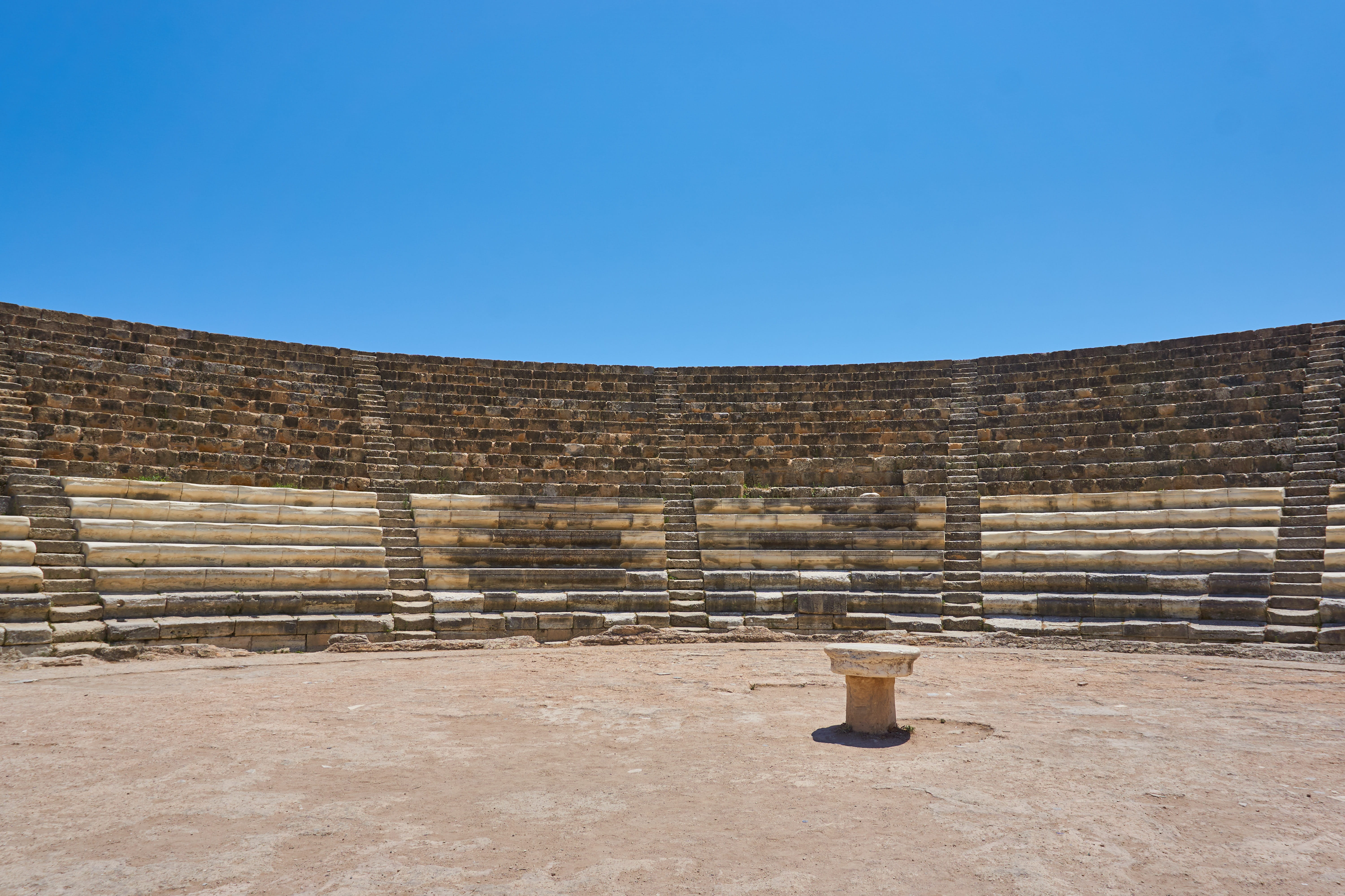 cyprus, 5K, empty, sit, old, antiquity, clear sky, built structure, architecture, greek, sky, ancient, place of worship, the past, antique, history, ancient civilization, HD Wallpaper