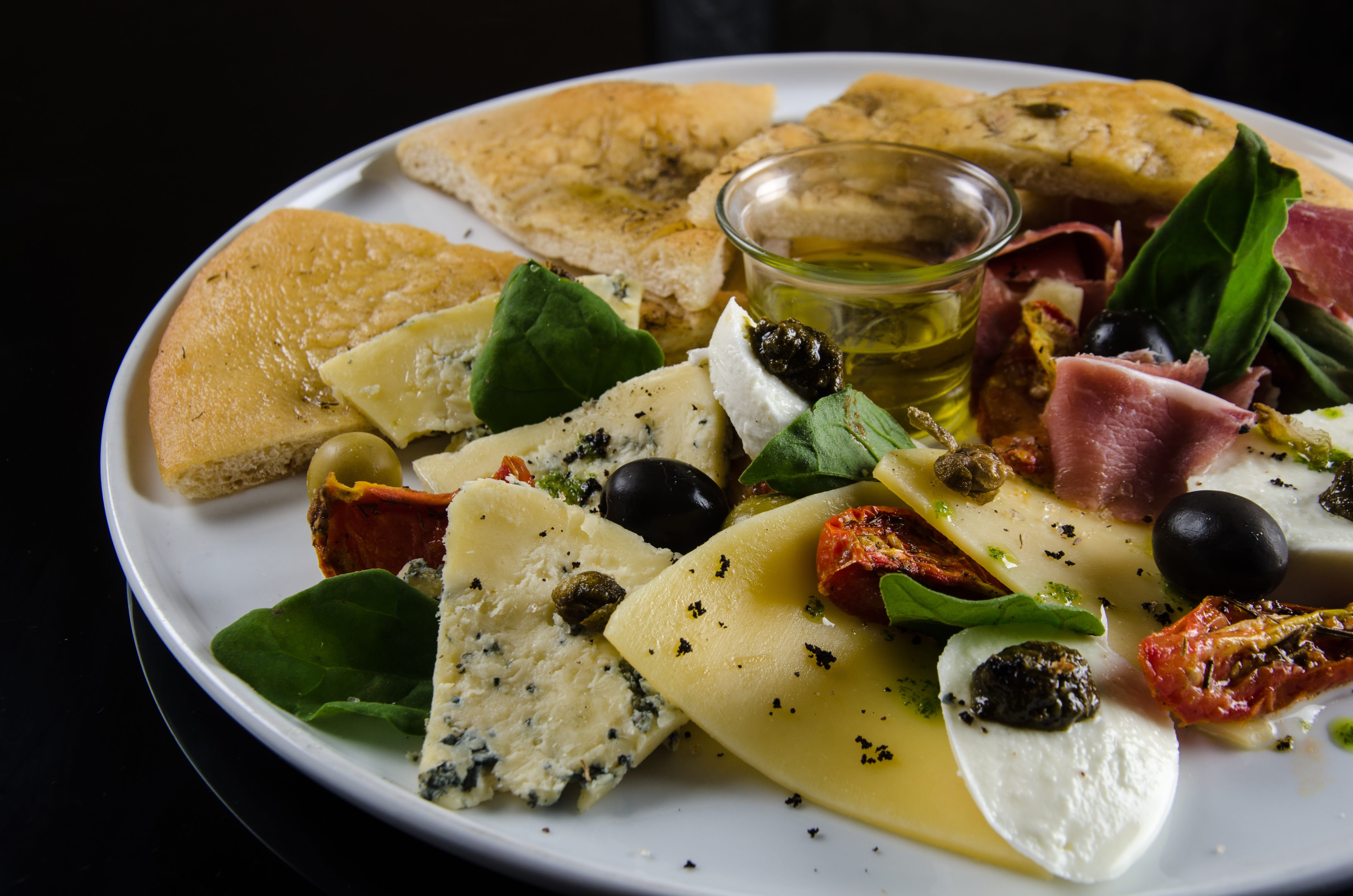 4K, high angle view, black background, tortilla, spices, freshness, serving size, olive oil, tasting, food and drink, salad, no people, vegetable, cheese, HD Wallpaper