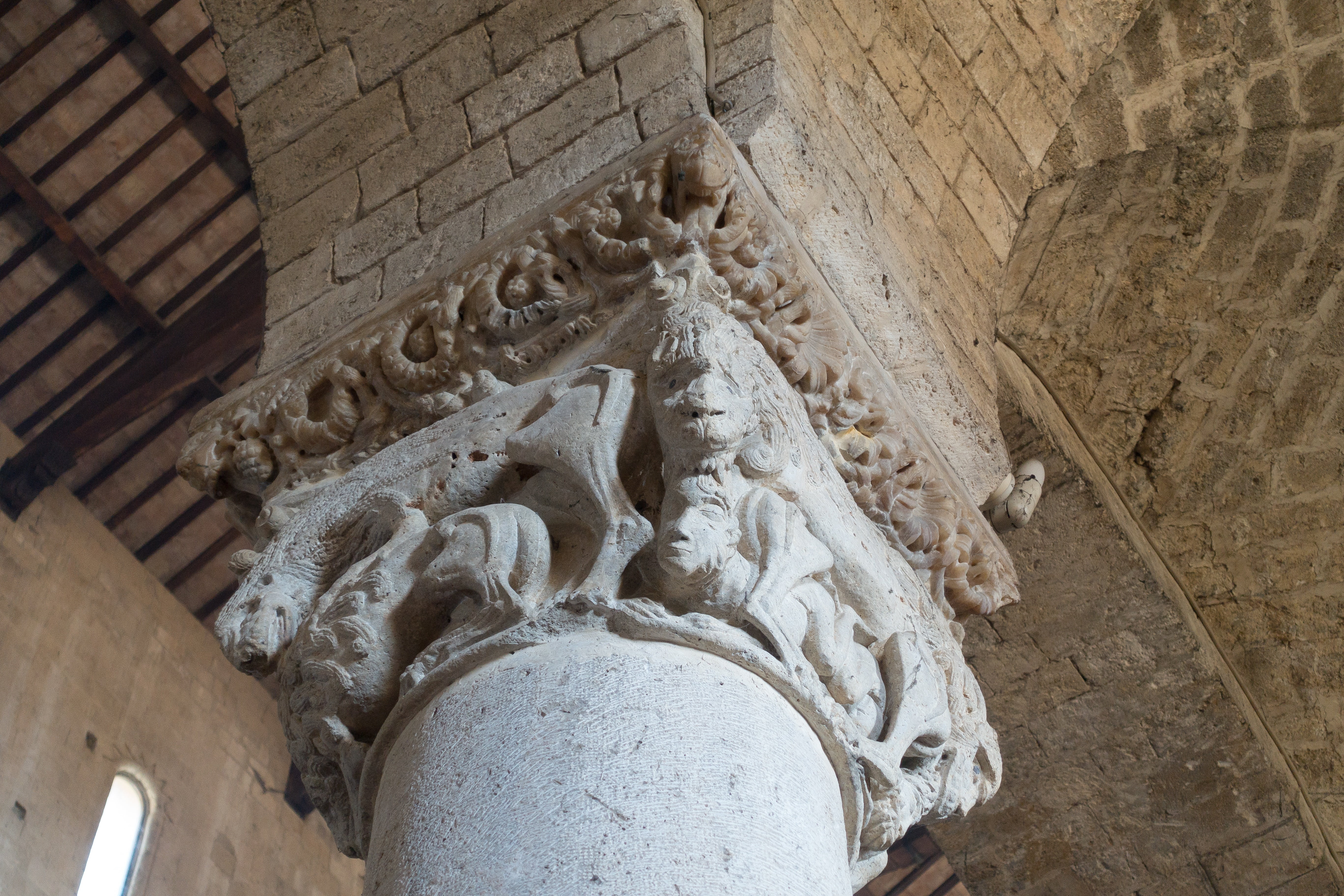 built structure, craft, romanesque, capital, carving, human representation, ancient, no people, stone material, abbey, the past, montalcino, architecture, HD Wallpaper