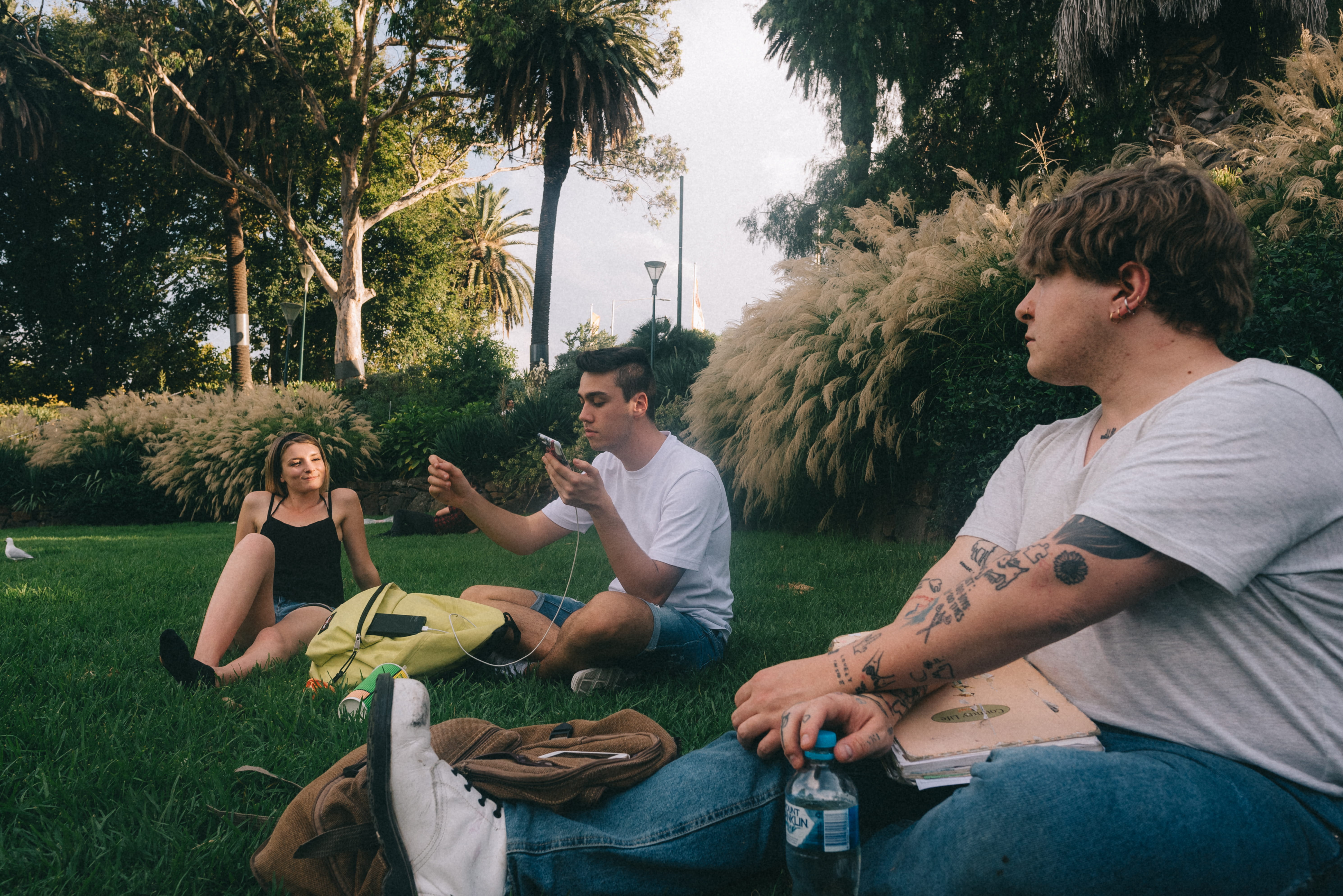 togetherness, adult, relaxation, woman, person, tattoo, young men, food and drink, friendship, female, blonde, picnic, young adult, bird, vacation, skin, HD Wallpaper