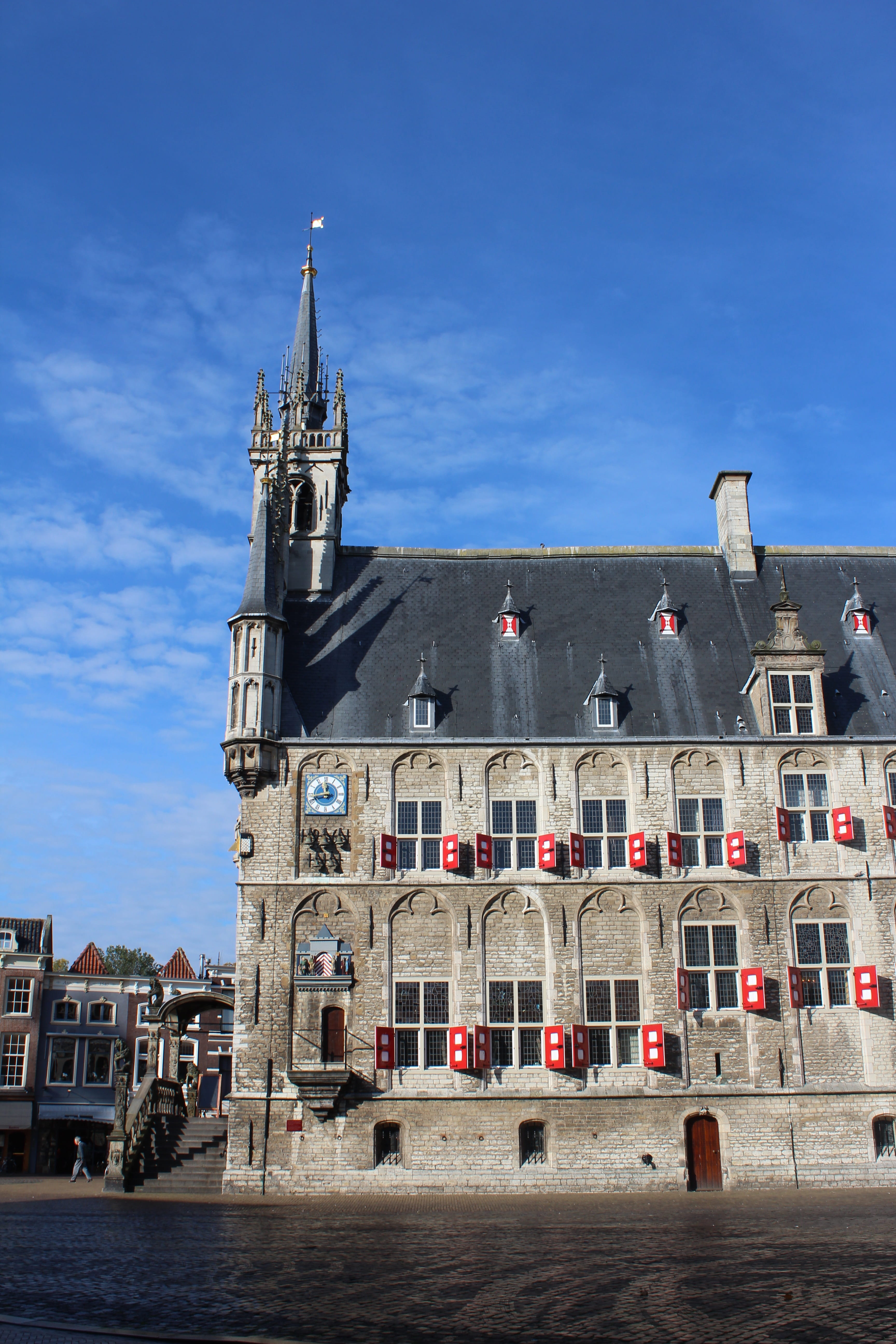 tower, famous Place, travel destinations, historic building, the past, city, Netherlands, facade, cloud - sky, cityscape, holland, blue, nature, history, Phone HD Wallpaper