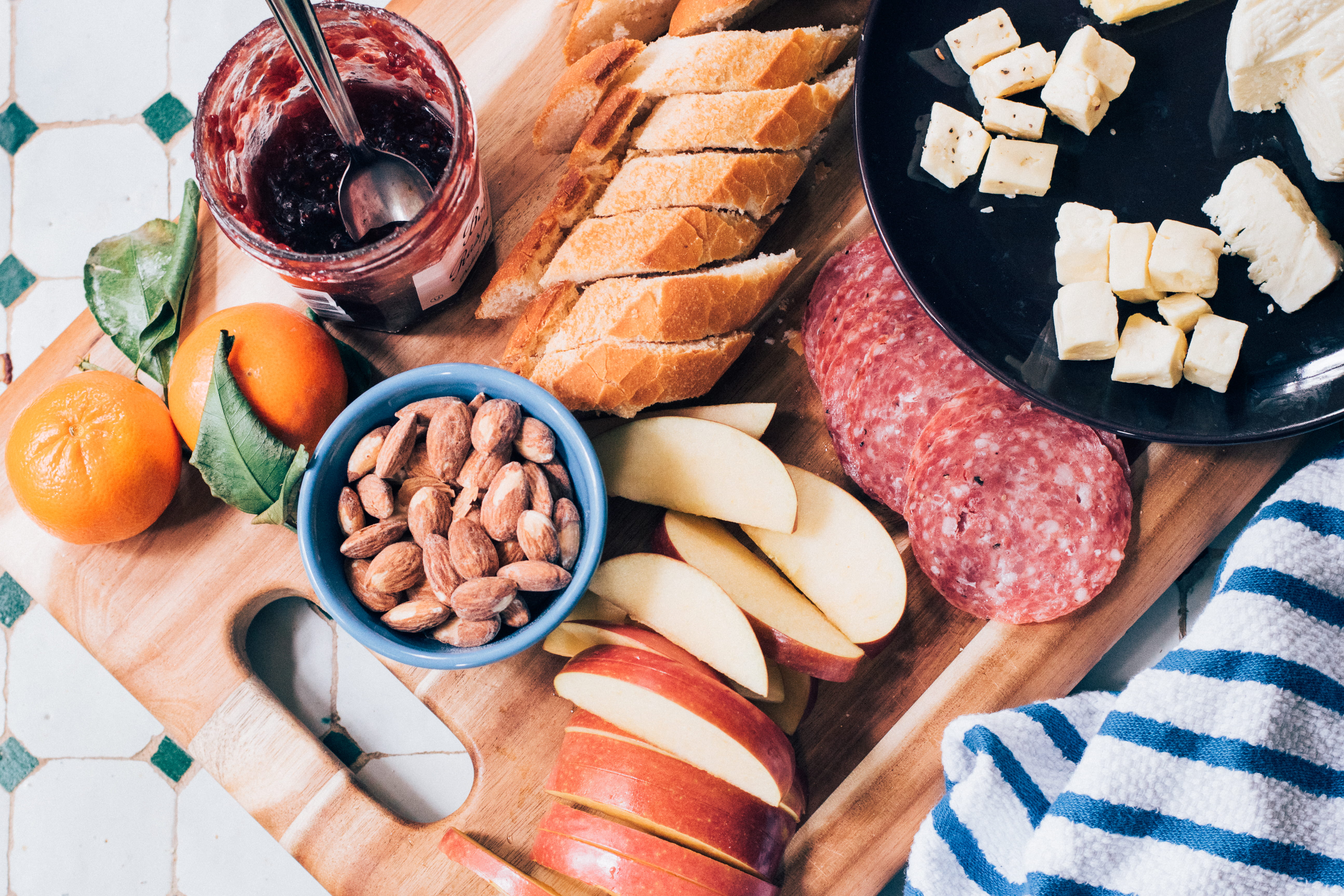 cutting board, Breads, jame, choice, bread, sliced, marmalade, 5K, food, bowl, still life, high angle view, no People, food And Drink, meal, slide, variation, HD Wallpaper