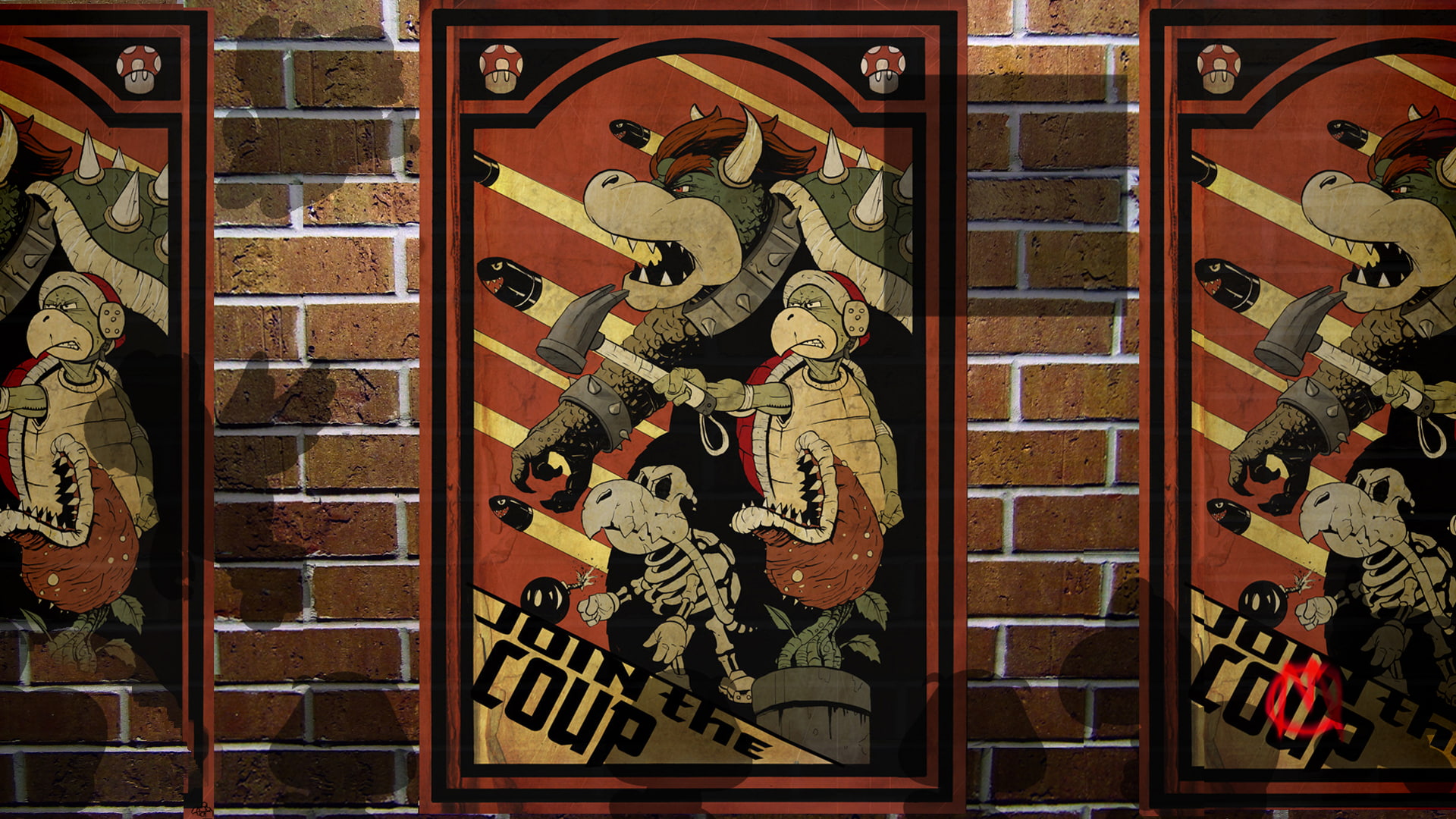 nintendo, hd, video games, poster, koopa, propaganda, mario, 1080P, HD Wallpaper