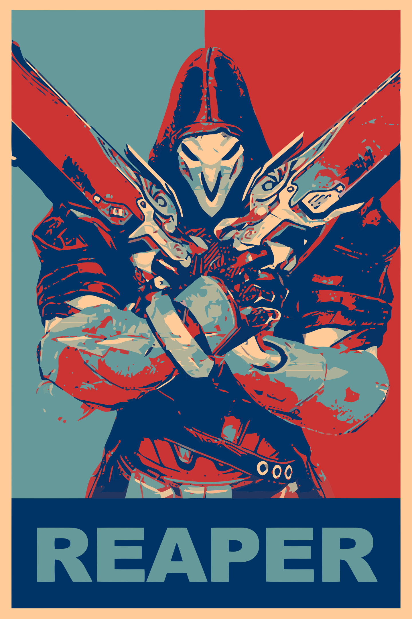 1080P, Reaper (Overwatch), propaganda, Gamer, Overwatch, Phone HD Wallpaper