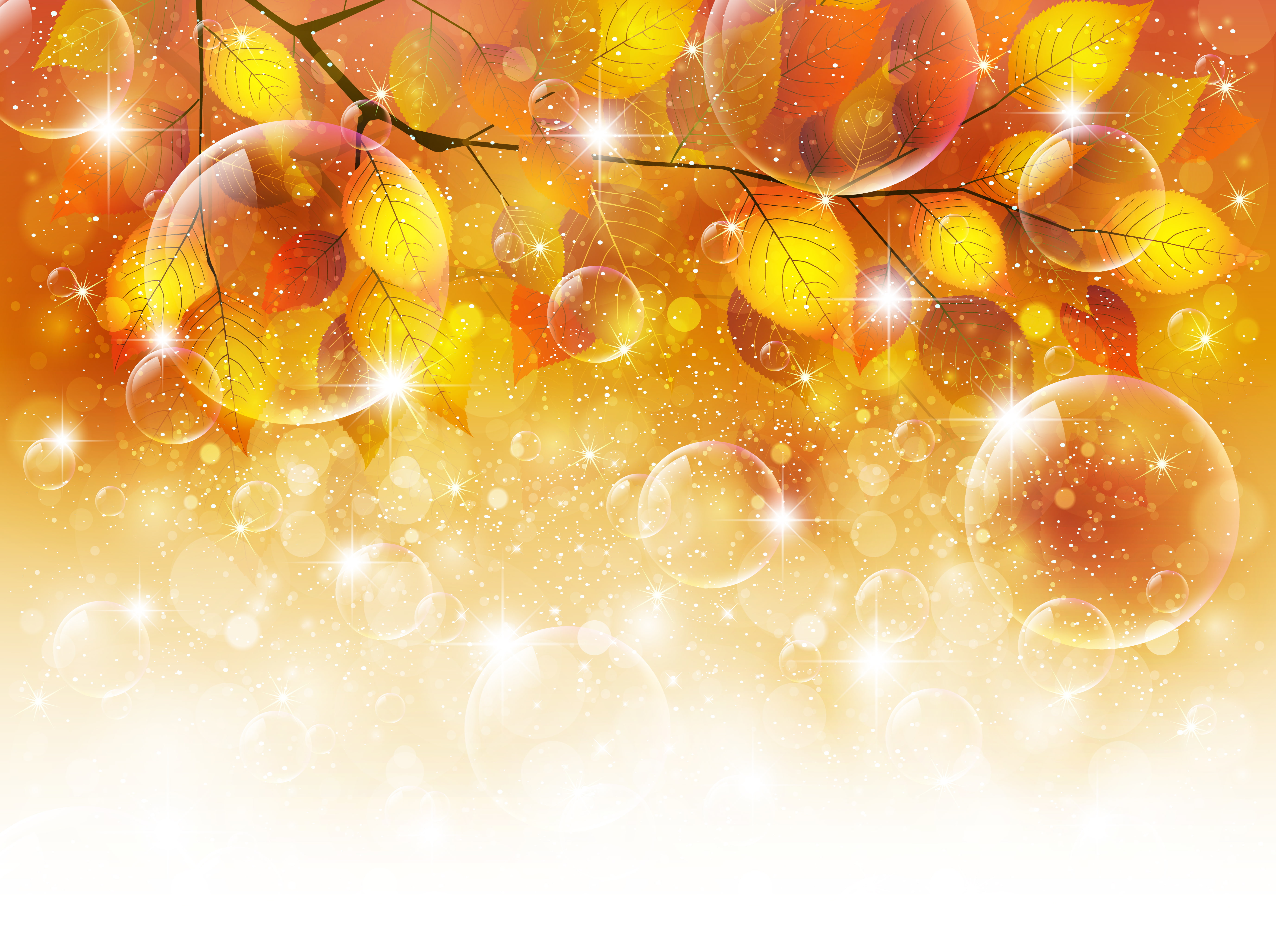 food, glitter, autumn, full frame, sprig, orange, orange color, bubbles, illustration, glosses, still life, indoors, celebration, no people, drink, healthy eating, HD Wallpaper