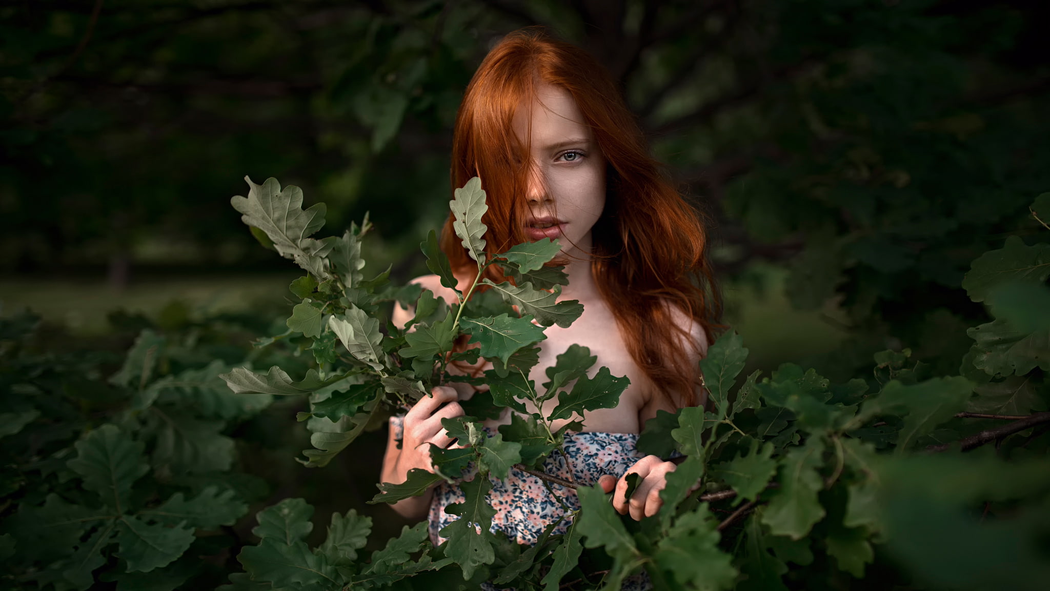 Eve was redhead-2, red-haired beauty, 1080P, sprig, George Chernyadev, Catherine Jasnogorodska, HD Wallpaper