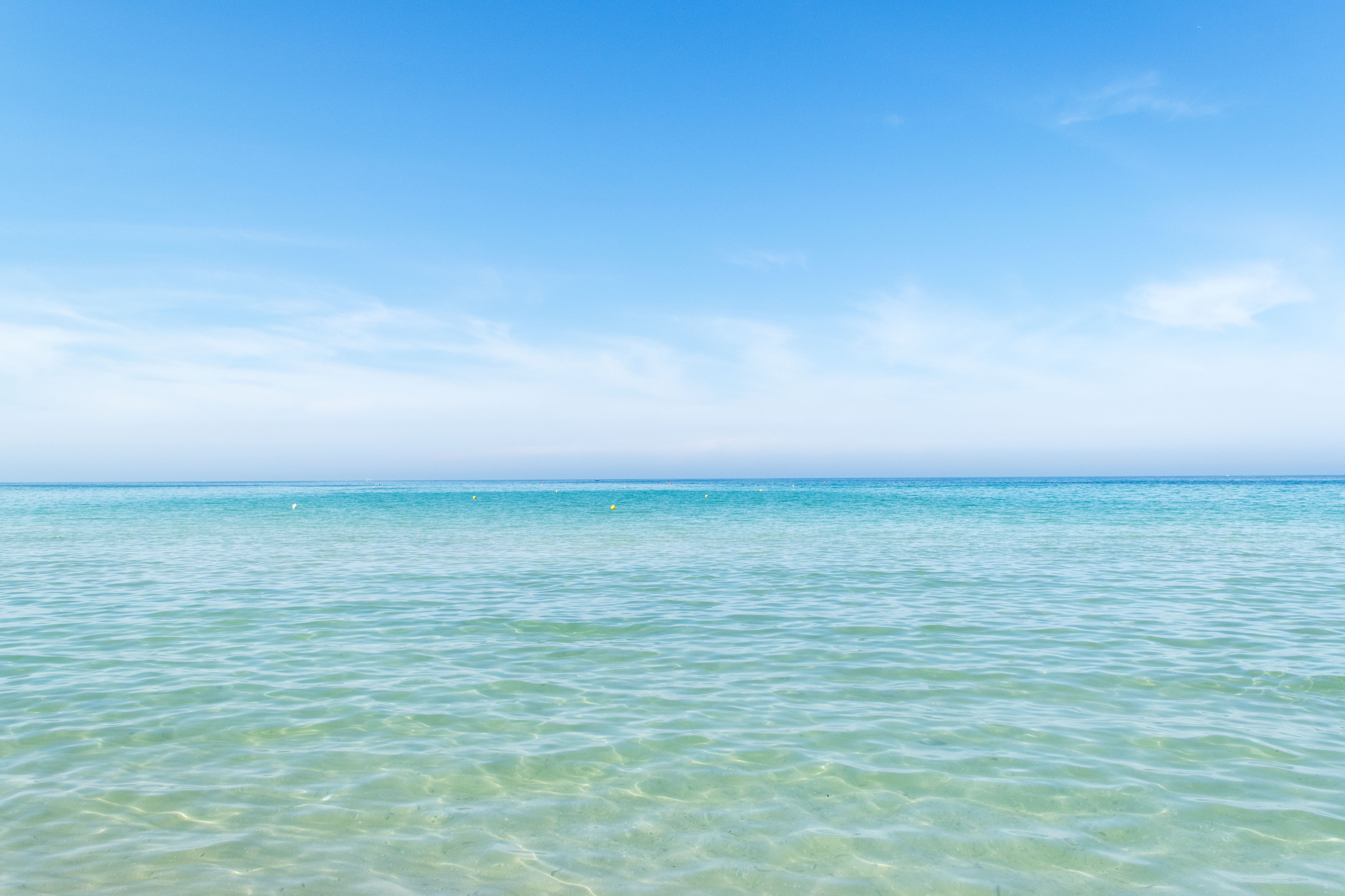 day, tropical climate, sea, horizon, outdoors, water, turquoise colored, no people, italy, tranquil scene, idyllic, horizon over water, beach, blue, holidays, HD Wallpaper