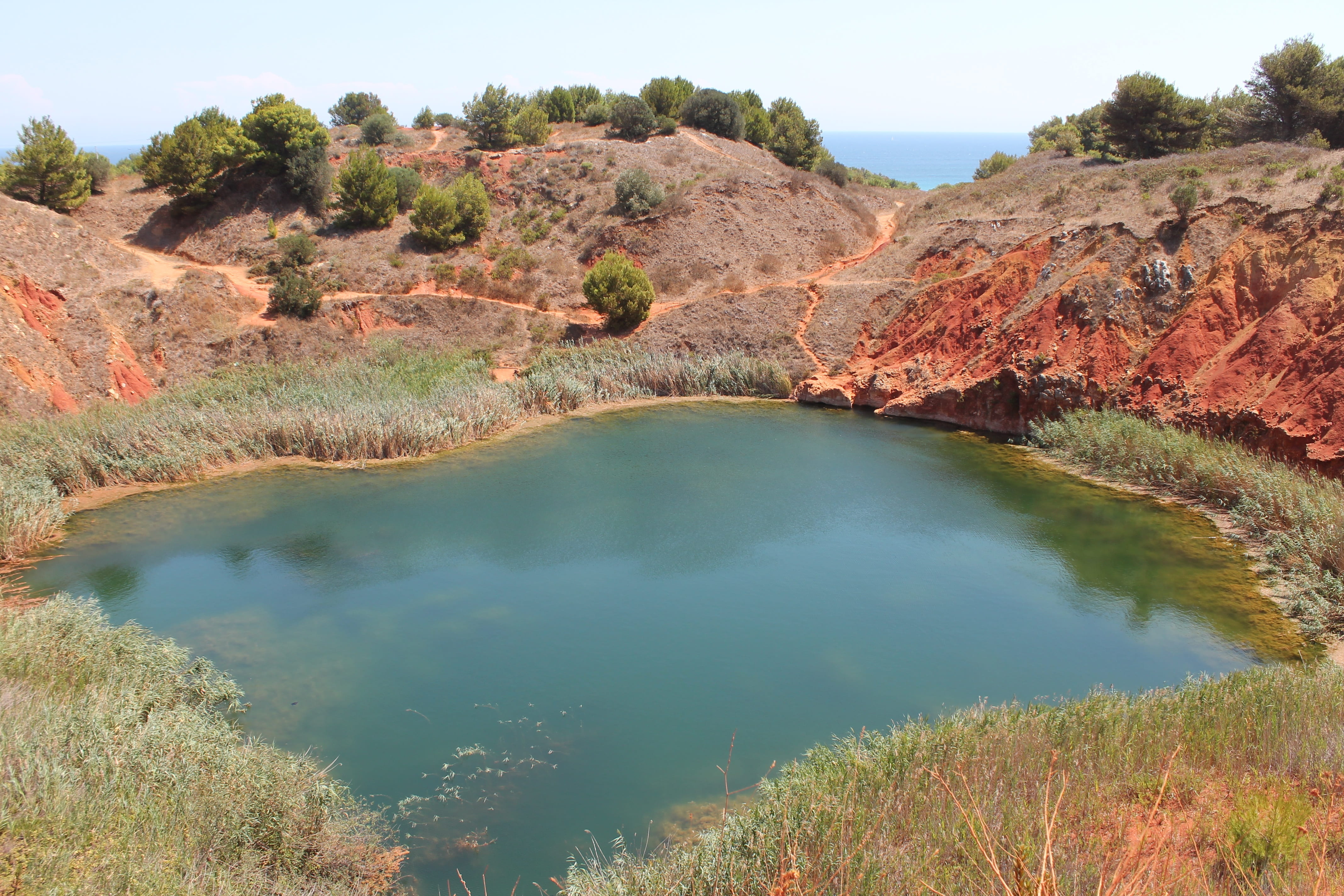 land, tranquility, cava di bauxite, rock - object, sky, outdoors, landscape, 4K, mountain, no people, day, travel destinations, salento, scenics - nature, HD Wallpaper