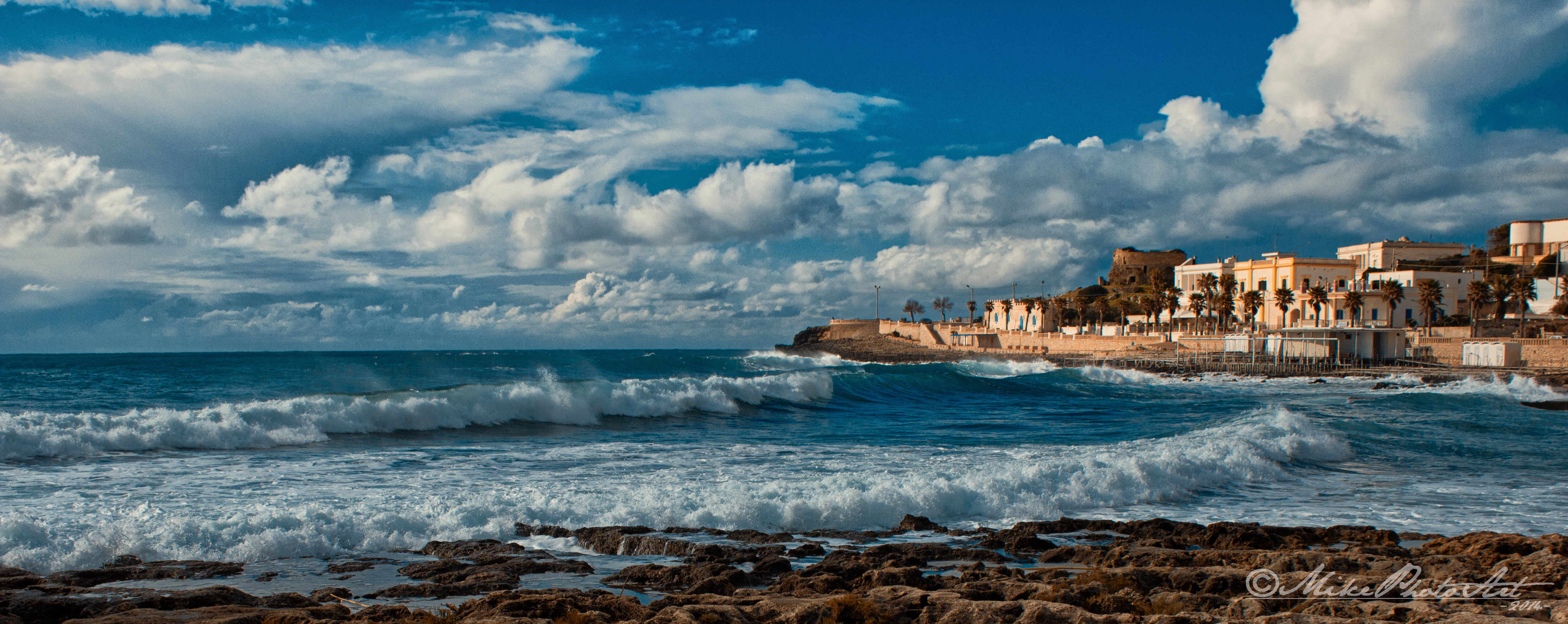 famous Place, leuca, water, body of water, coastline, wave, rovigo, landscape, sea, 5K, daytime, sky, canon, near, salento, mare, village, beach, puglia, HD Wallpaper