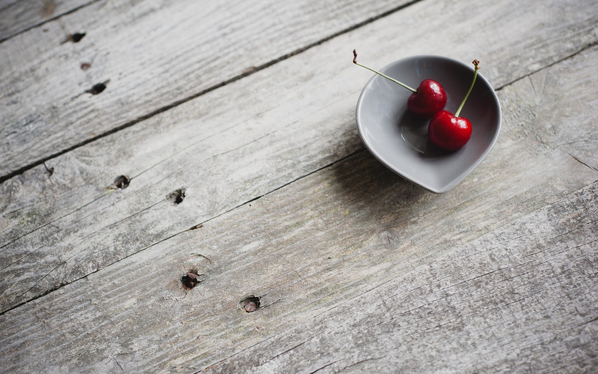 1080P, cherries (food), bowls, wooden surface, fruit, HD Wallpaper