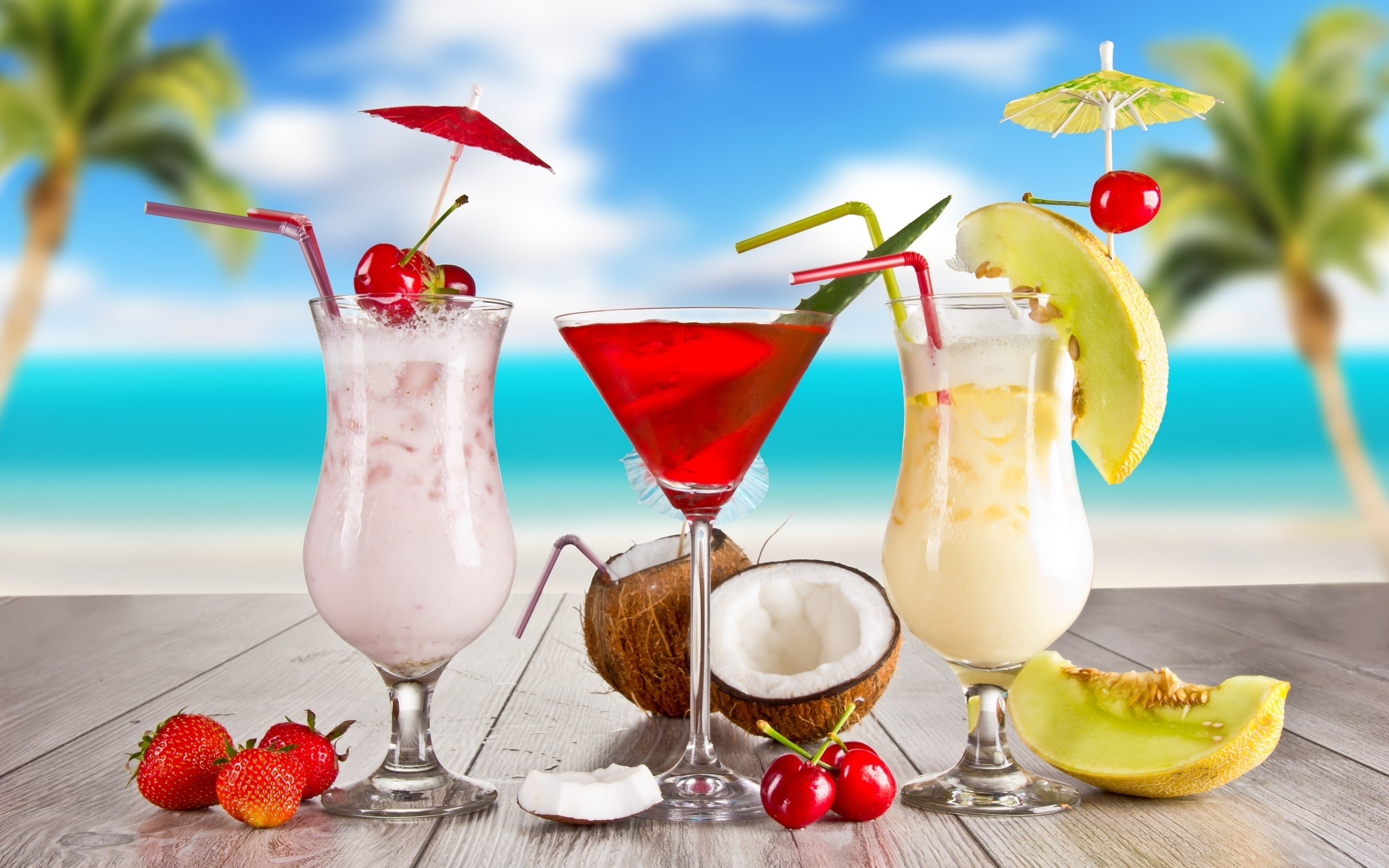 drink, pina colada, strawberry, exotic, cocktails, coconut, 2K, summer, HD Wallpaper