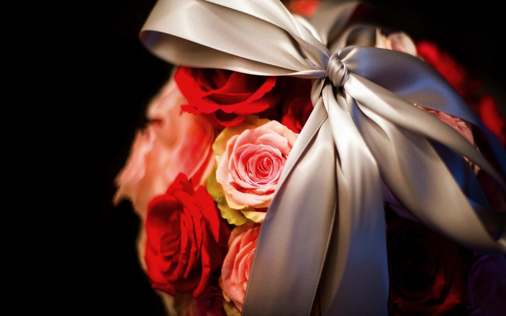 gift, roses, 1080P, bouquet, nature and landscapes, delicacies, wrapped, pink, HD Wallpaper