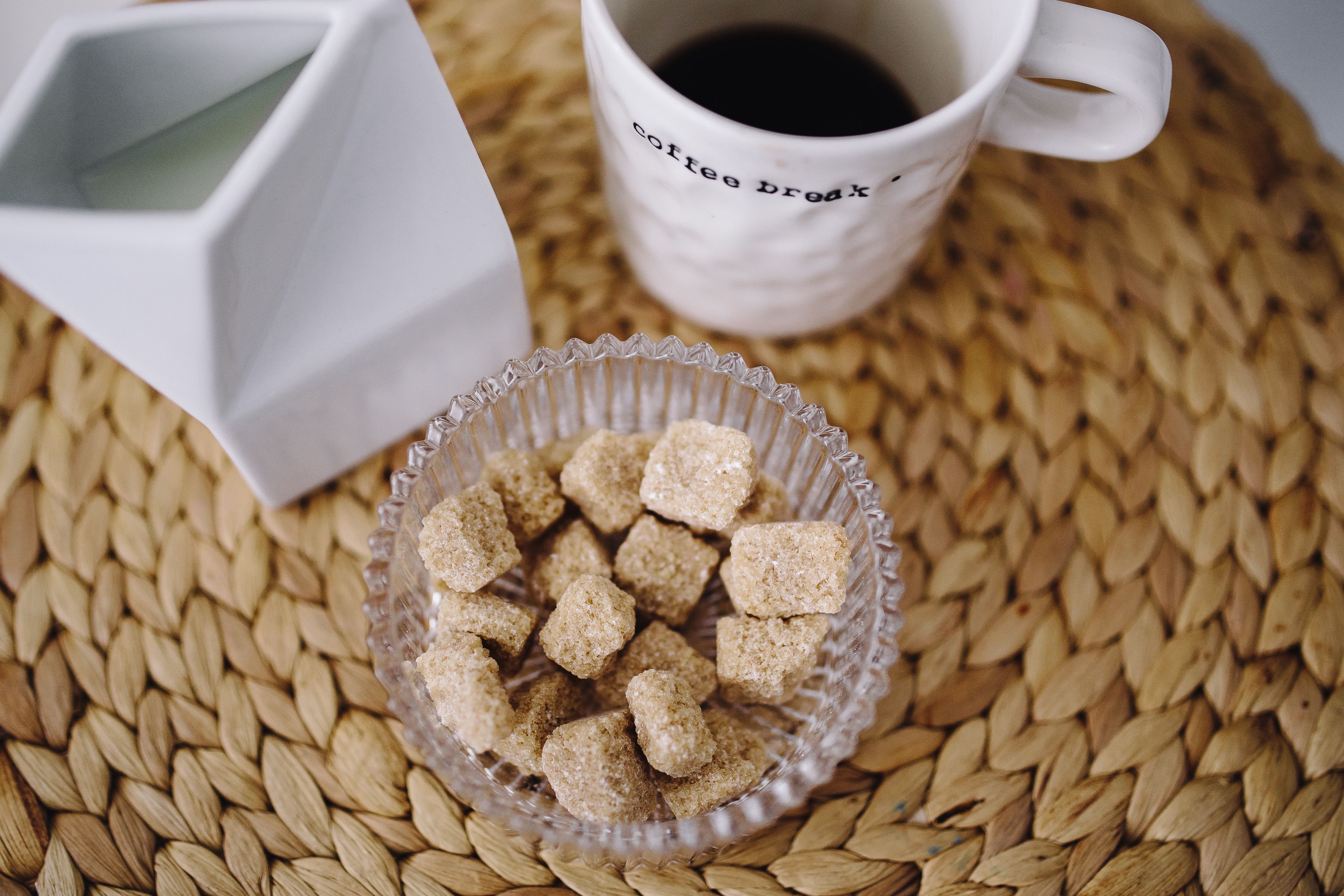 sugar cube, tea, coffee, hot drink, cup, close-up, high angle view, dessert, cereal plant, still life, drink, food, coffee - drink, snack, delicacy, breakfast, HD Wallpaper