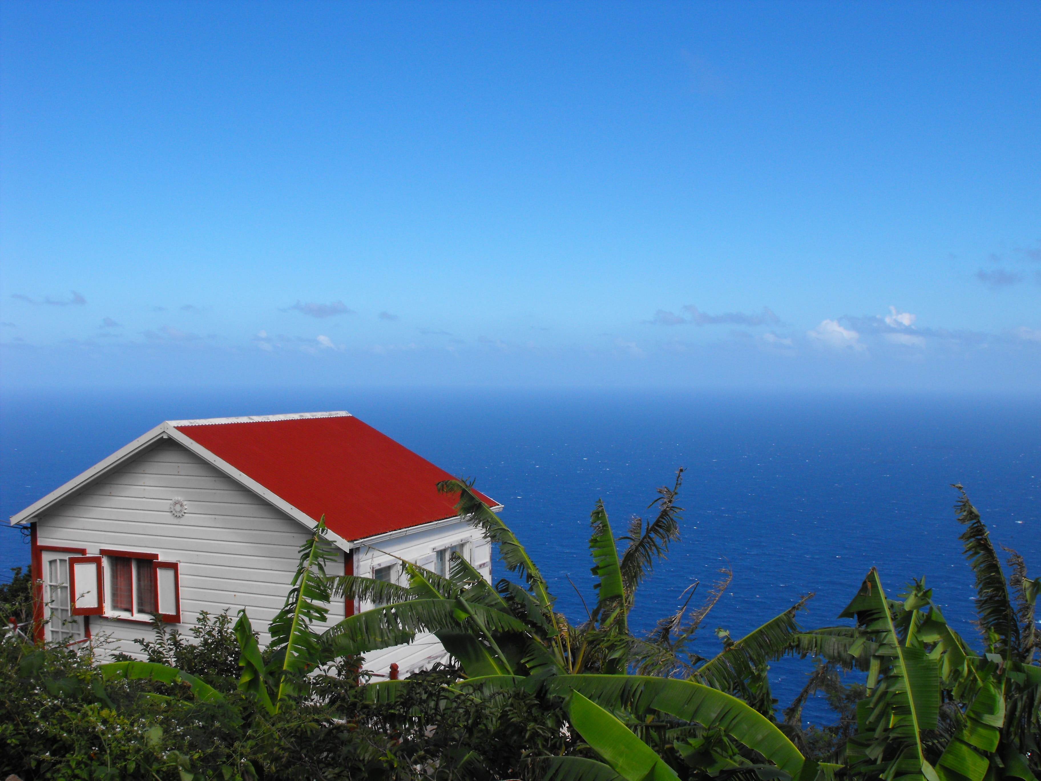 blue, tree, zions hill, rural, water, house, tranquil scene, outdoors, no people, horizon, saba, scenics - nature, built structure, plant, day, outdoor, HD Wallpaper