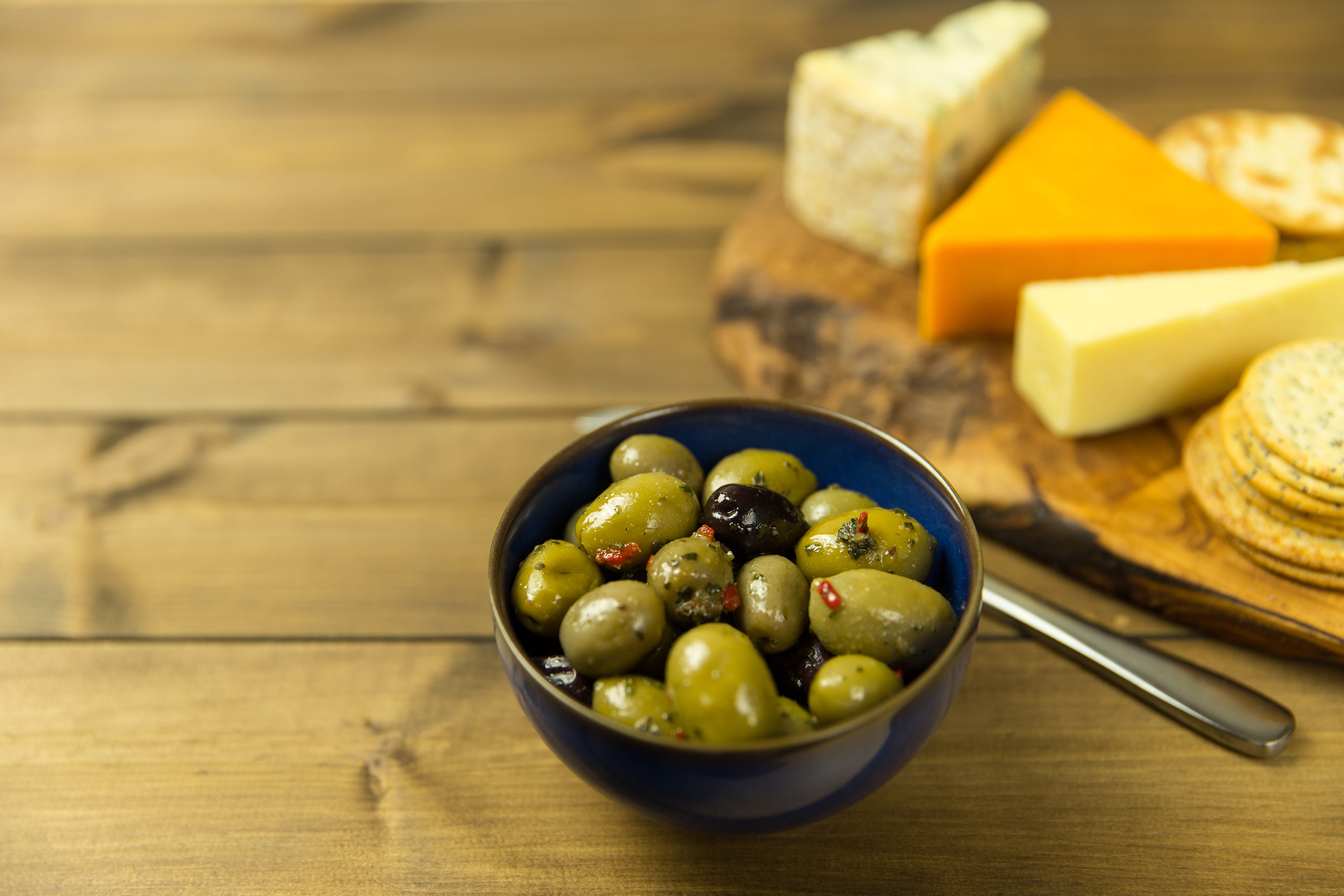 appetizer, olive oil, tapas, close-up, high angle view, bowl, wellbeing, freshness, olive, table, fruit, snack, bread, no People, indoors, 4K, still life, HD Wallpaper