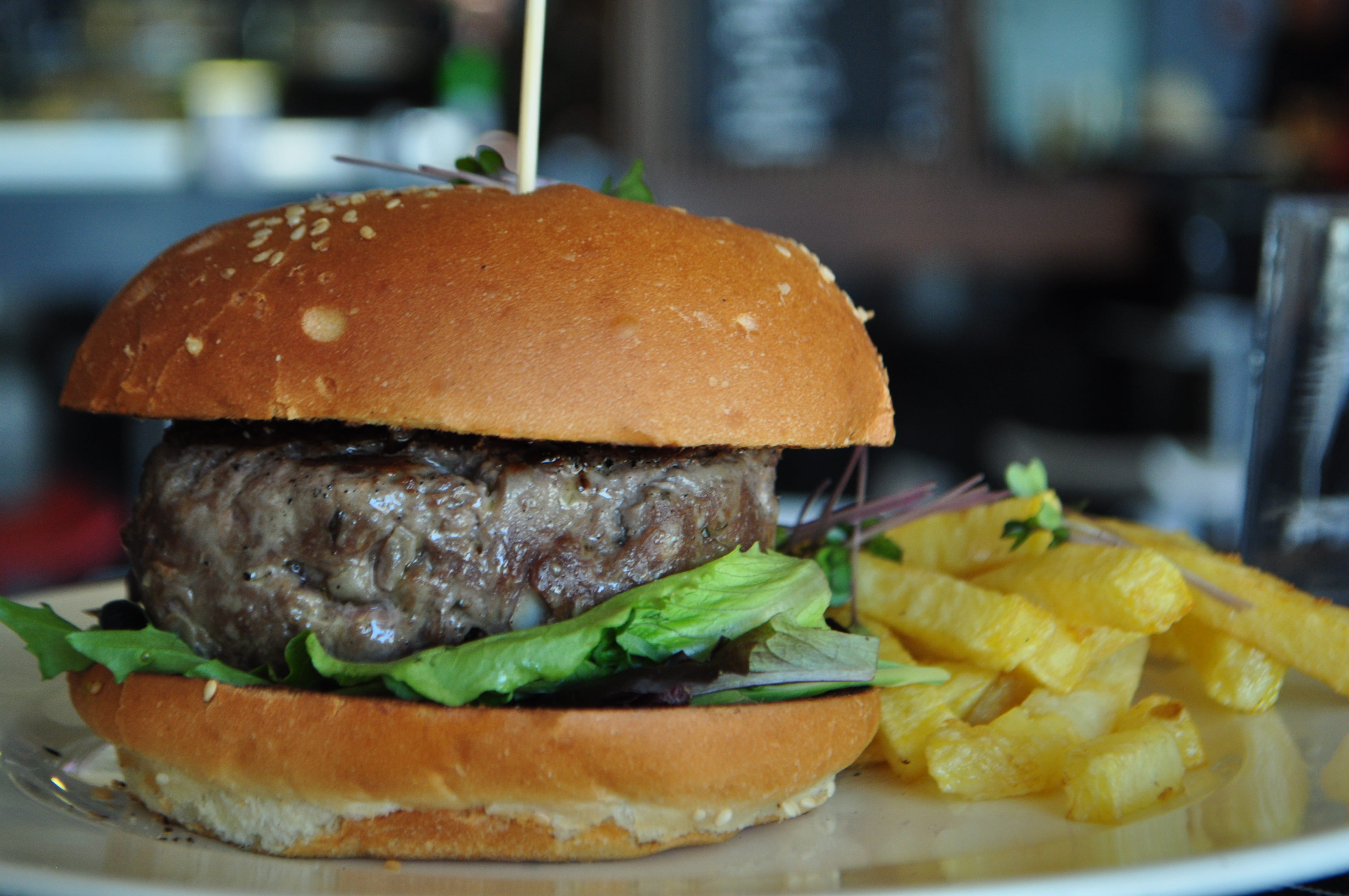 table, temptation, prepared potato, take out food, bread, meat, focus on foreground, bun, closeup, cheeseburger, photography, unhealthy eating, no people, HD Wallpaper