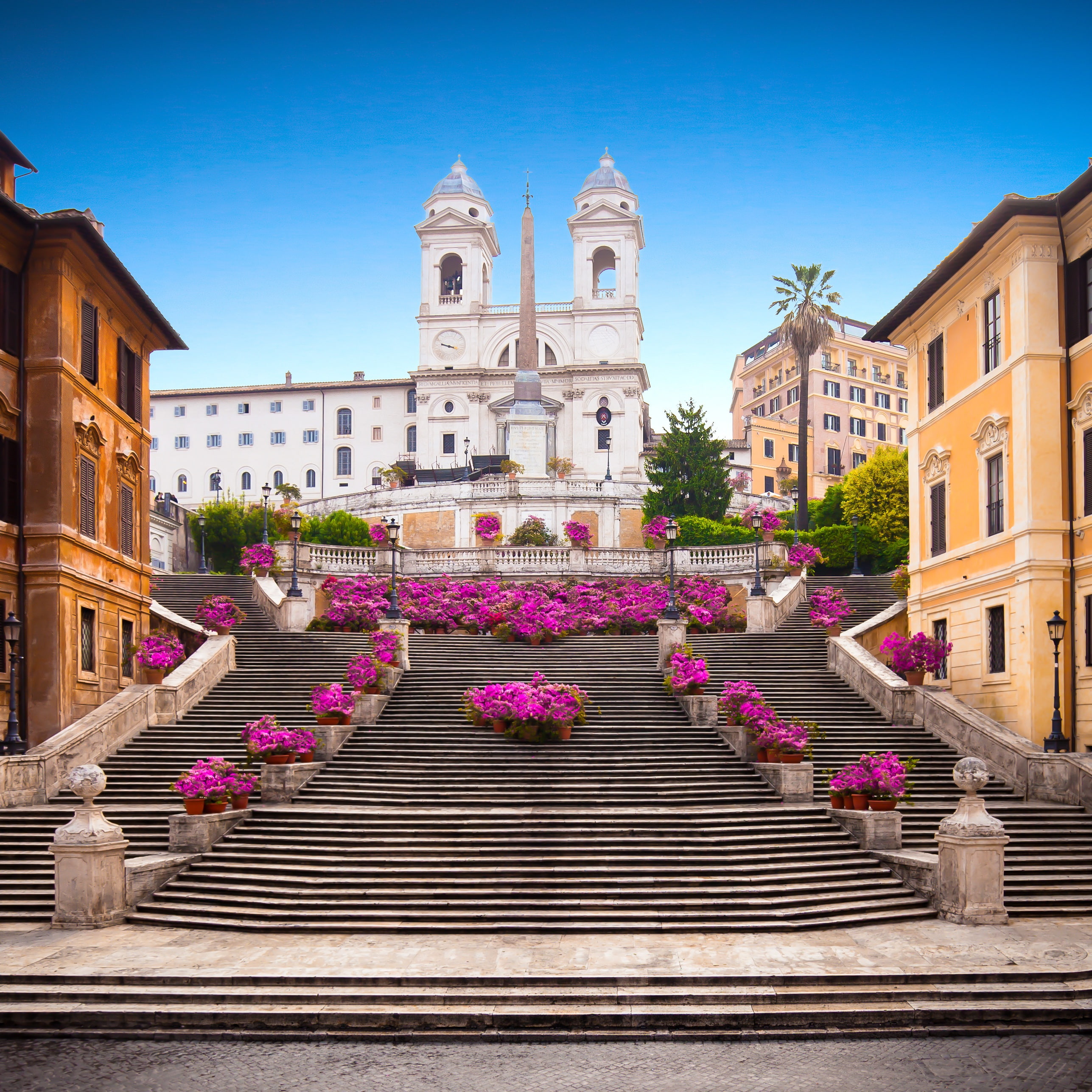 stage, Italy, The Spanish Steps, 2K, architecture, flowers, home, Rome, Phone HD Wallpaper