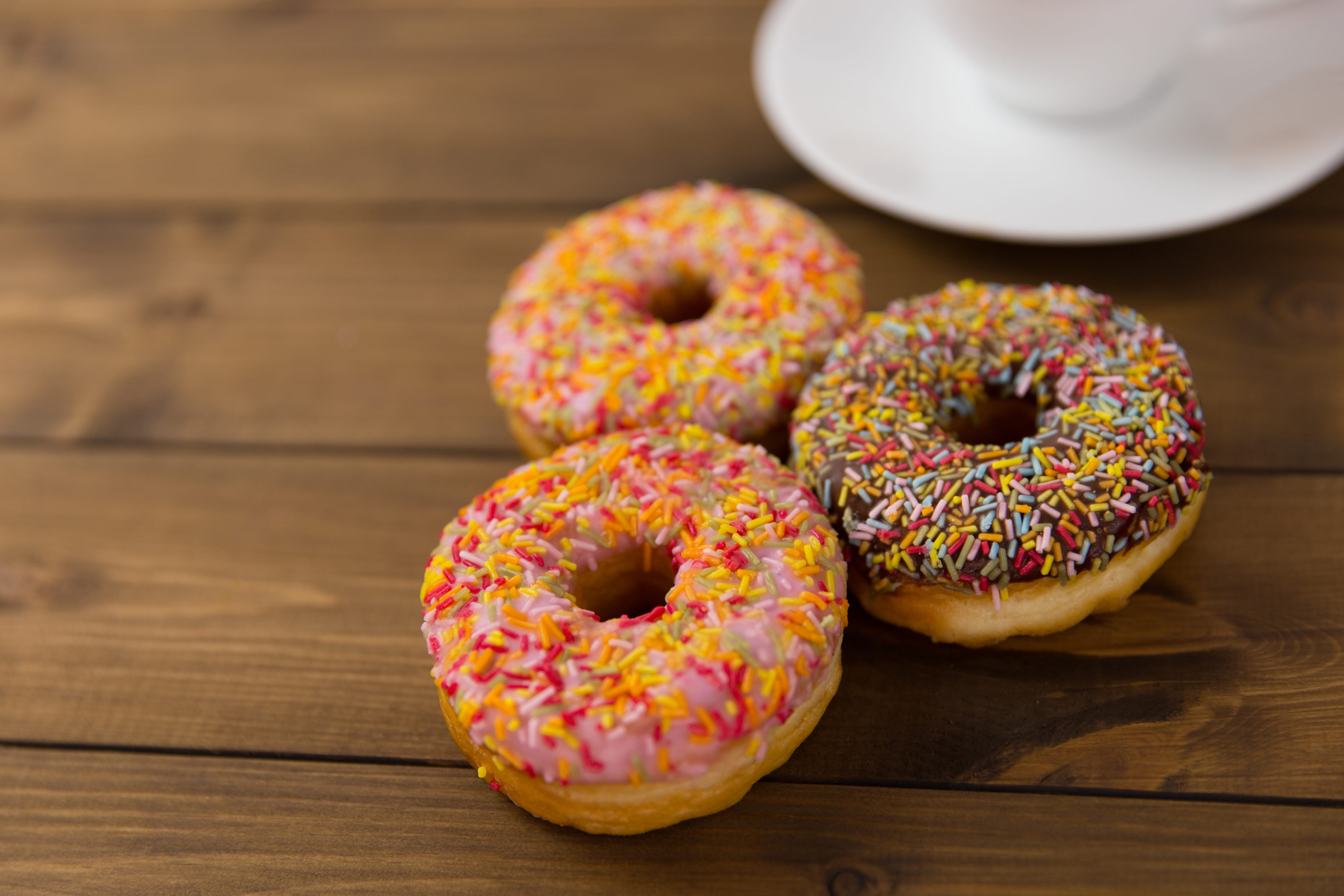 no people, baked, snack, fresh, Fresh donuts, freshness, bakery, icing, glazed, food/Drink, unhealthy Eating, donut, dessert, group of objects, glazed food, HD Wallpaper